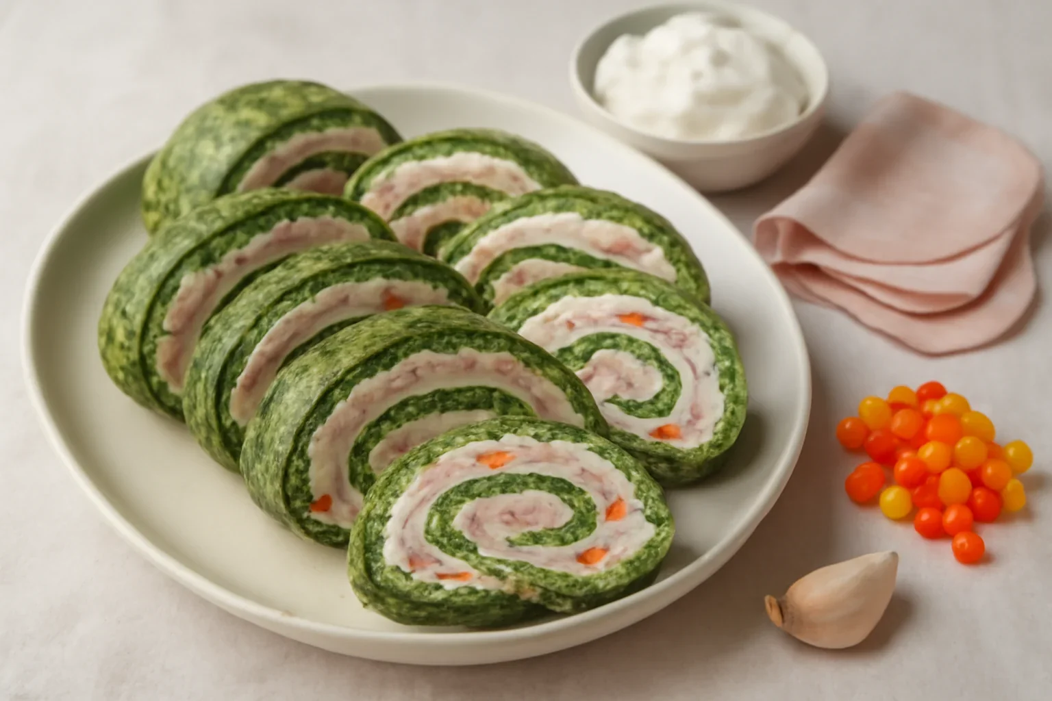 Ruladă de spanac cu brânză – rețeta de ruladă aperitiv simplă sau cu șuncă, somon