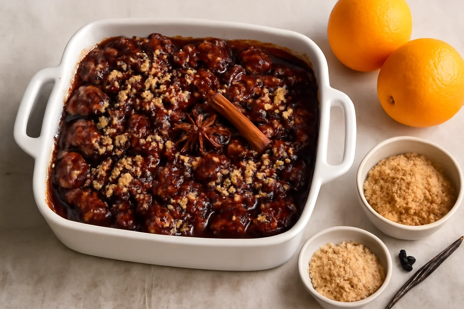Gem de prune caramelizate la cuptor cu nucă, portocale, rom și arome de Crăciun (punci)