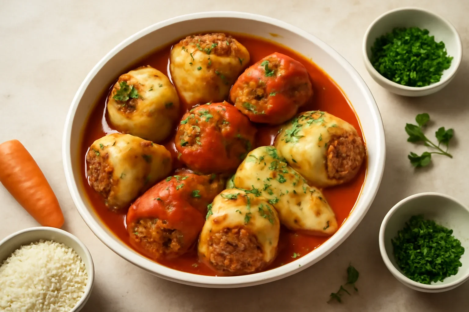 Ardei umpluti cu carne tocata si orez, reteta moldoveneasca