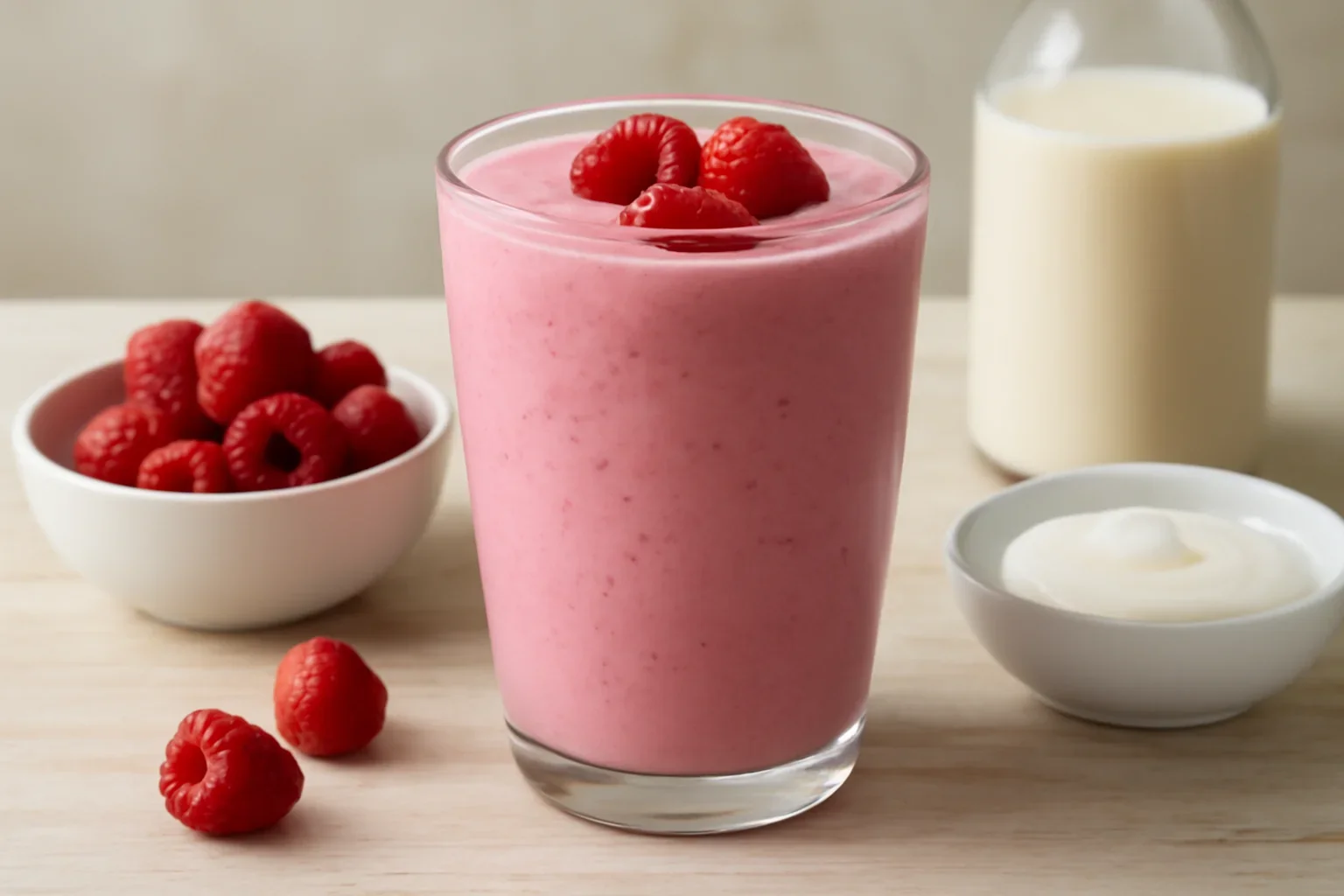 Smoothie cu zmeură și iaurt