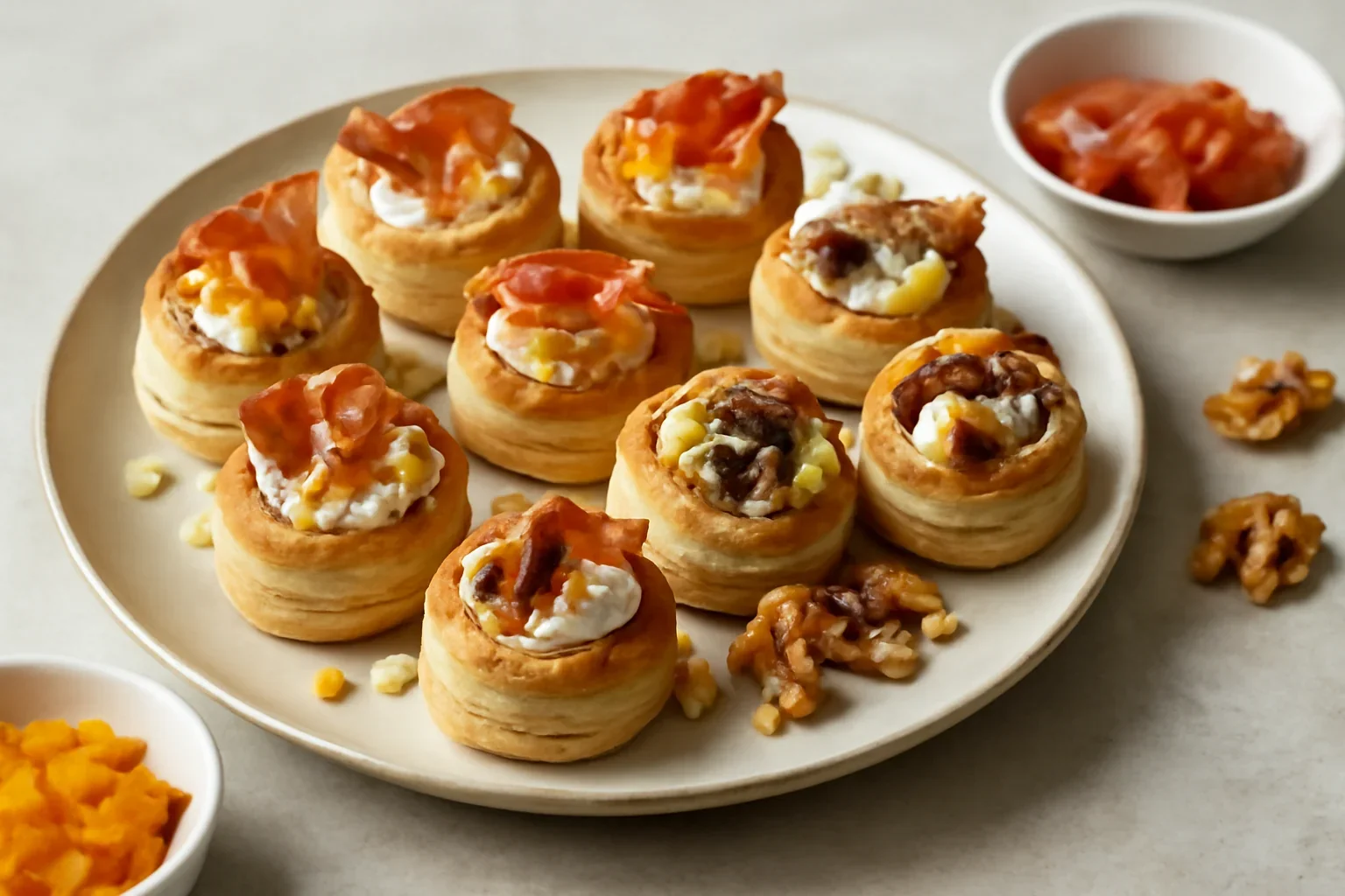 Vol au vent cu cremă de brânză – rețeta de aperitiv festiv cu Gorgonzola