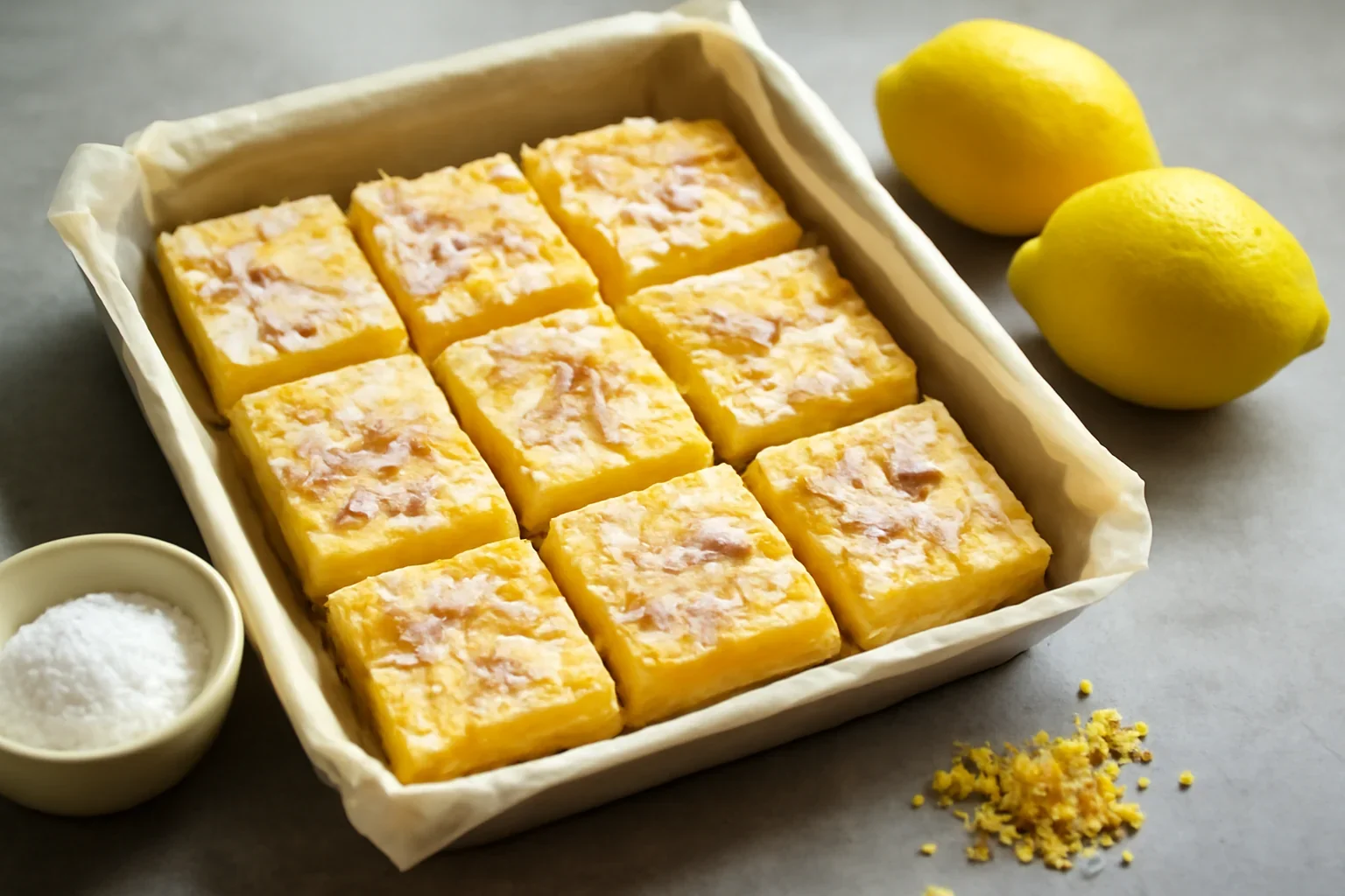 Prăjitură cu lămâie și lapte condensat, cu aluat fraged – rețeta de Lemon Bars