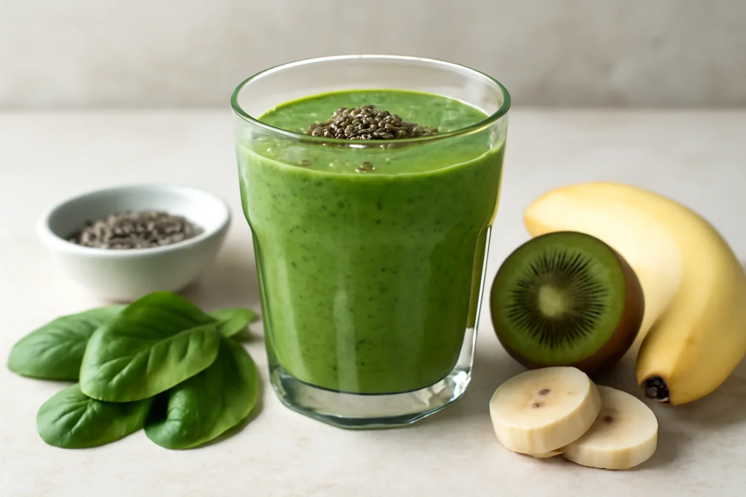 Smoothie de spanac cu kiwi