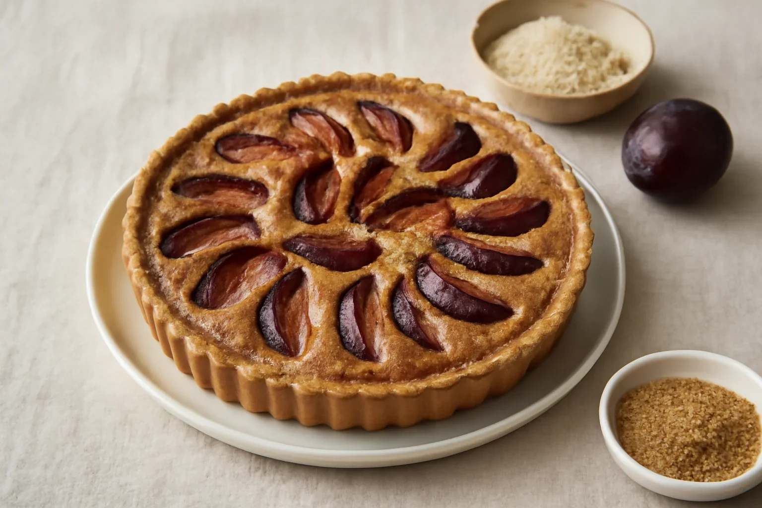 Tarta cu prune si frangipane