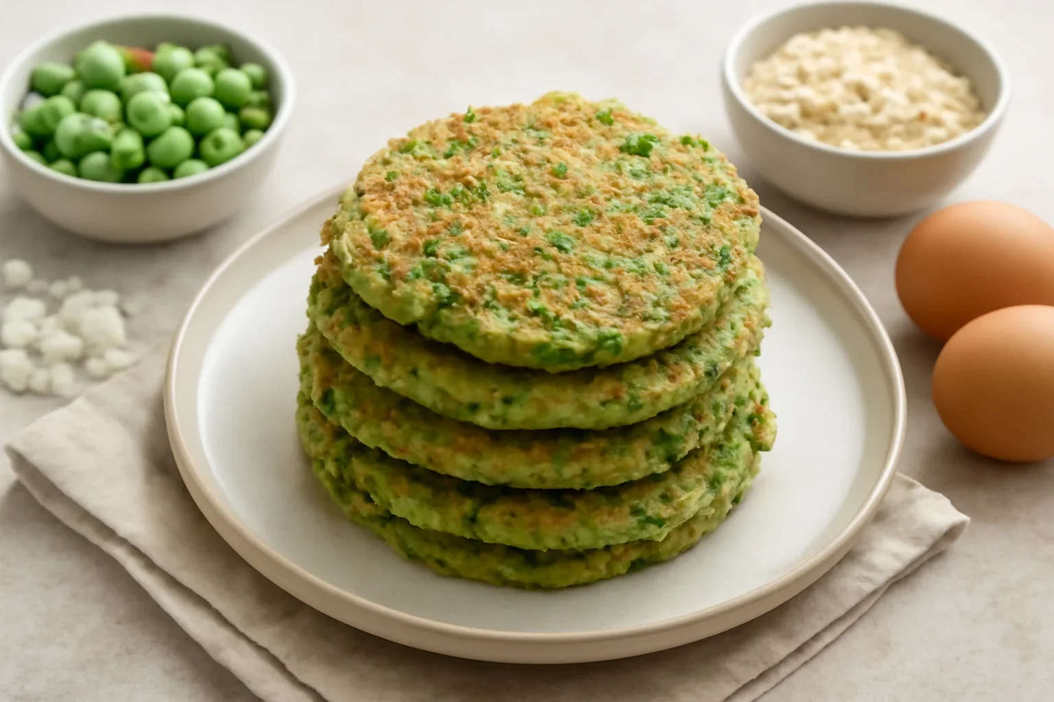 Pancakes cu mazare si ovaz