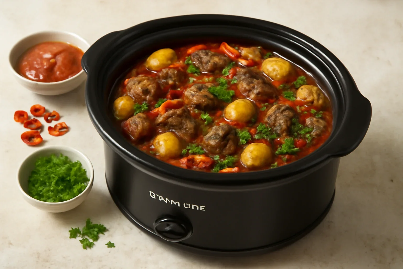 Gulas de vita gatit la Crock-Pot