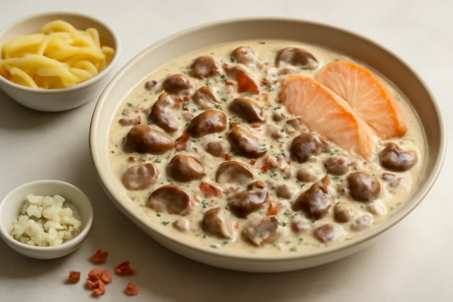 Sos alb cu hribi si gorgonzola