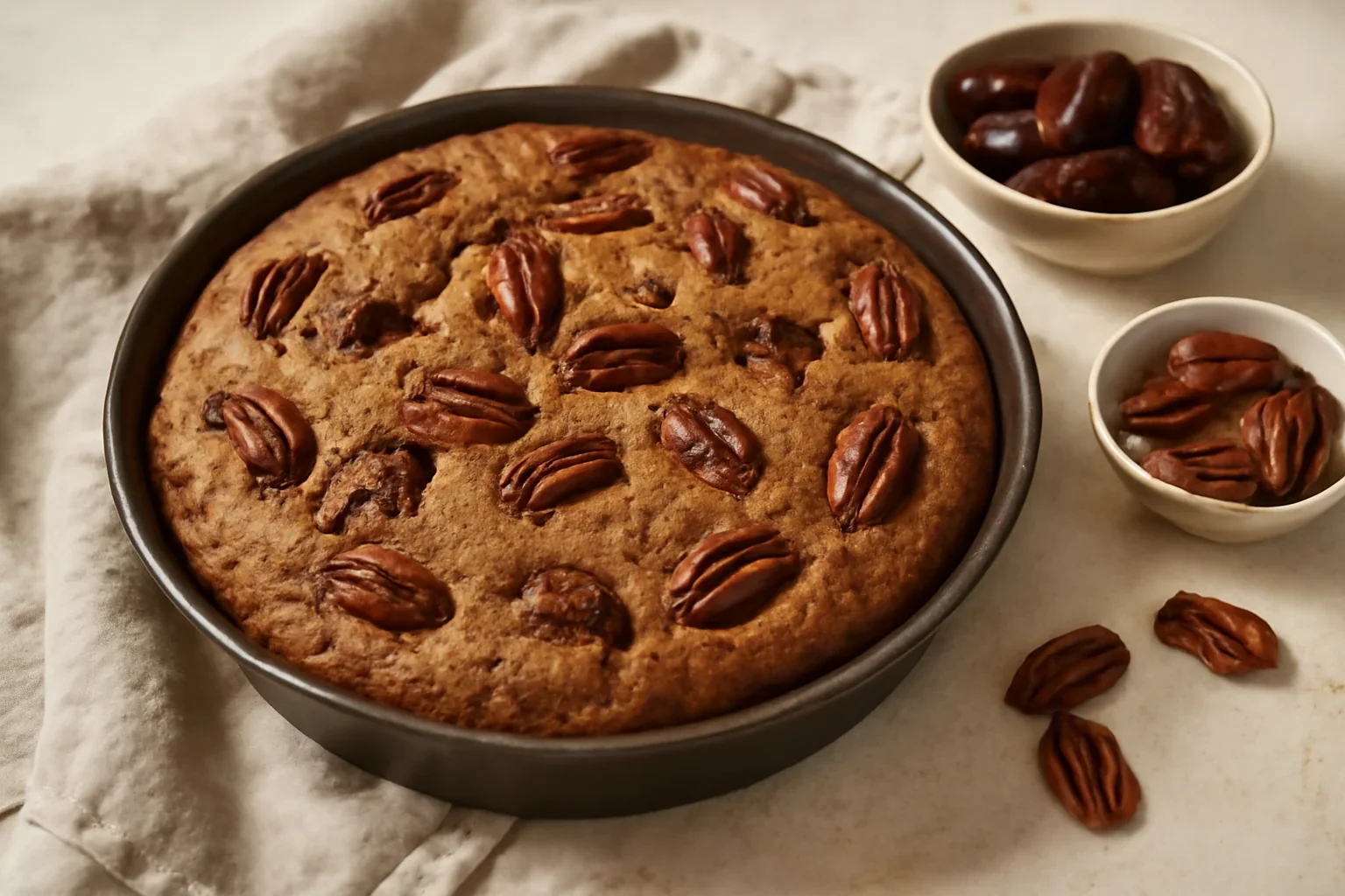 Prăjitură cu curmale și nuci pecan