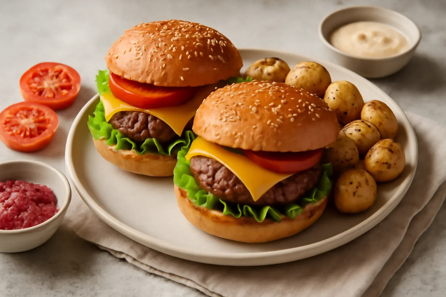 Burgeri deliciosi cu cartofi noi