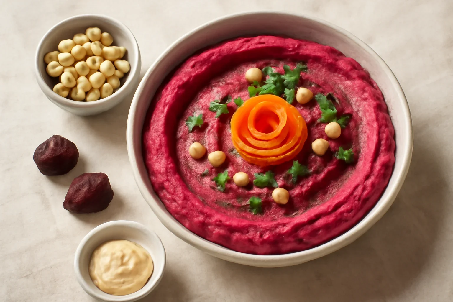 Hummus cu sfecla rosie