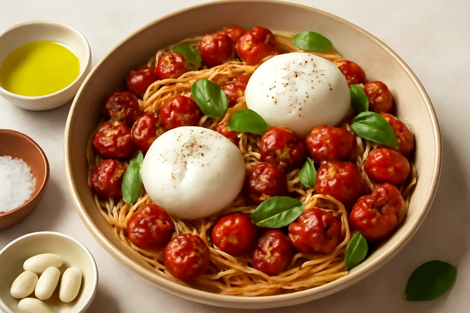Spaghetti cu rosii coapte