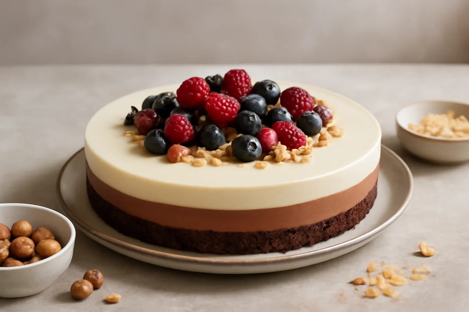 Tartă trio cu ciocolată – rețeta simplă fără coacere de Chocolate Supreme Tart