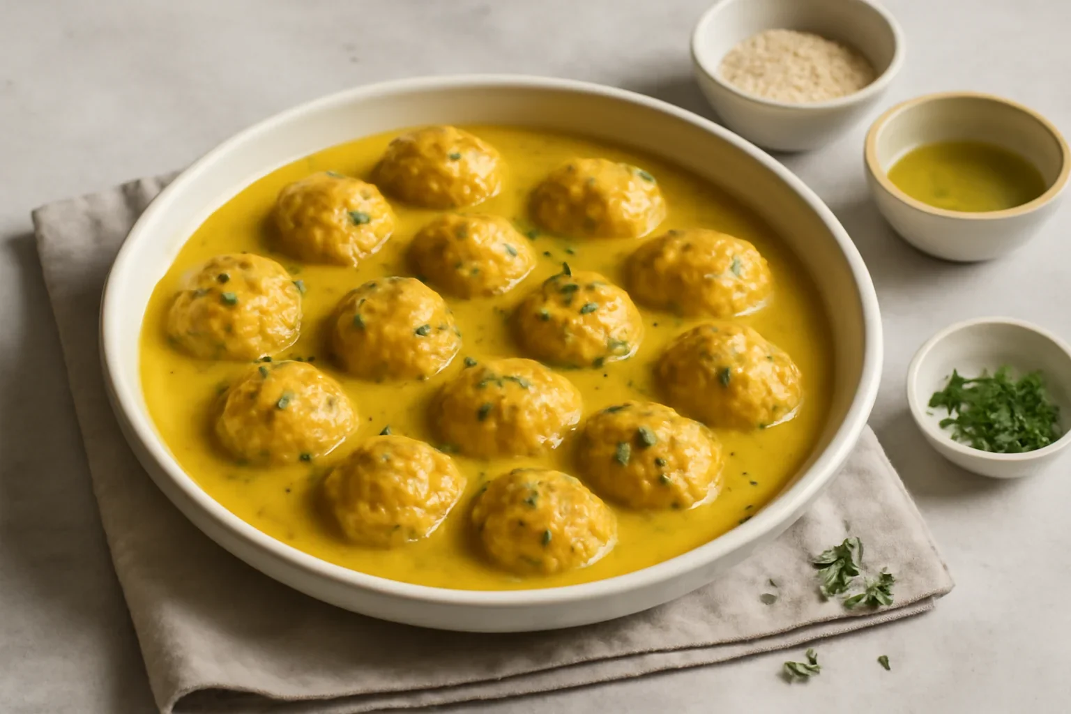 Chifteluțe de pui în sos de curry