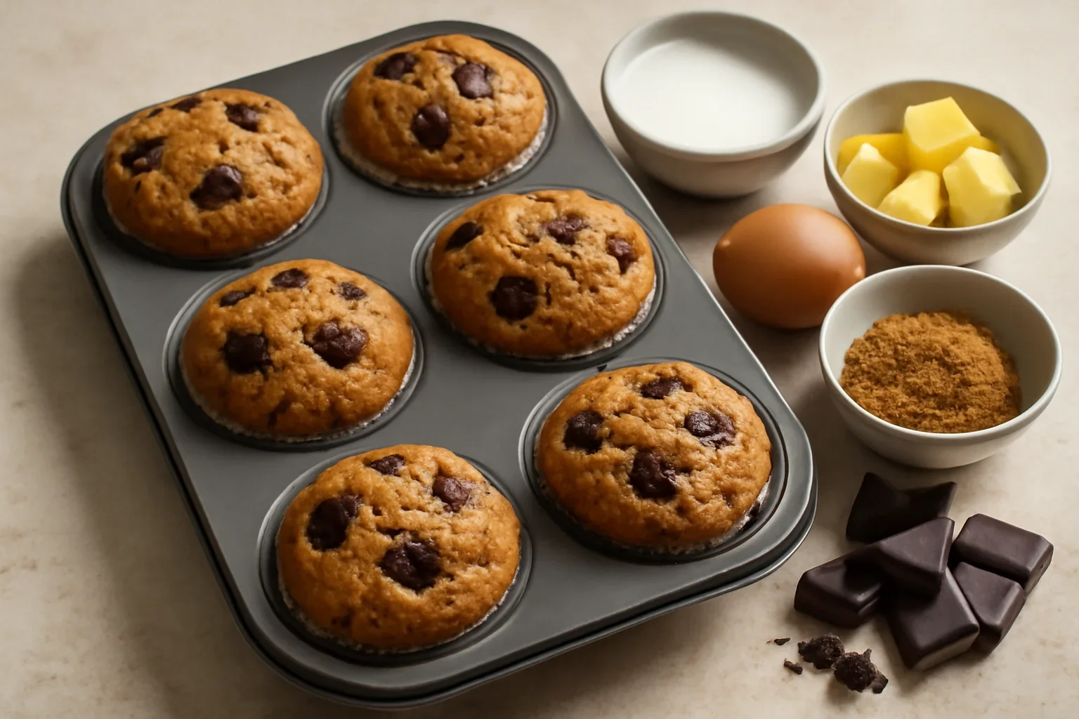 Muffins de speltă cu ciocolată