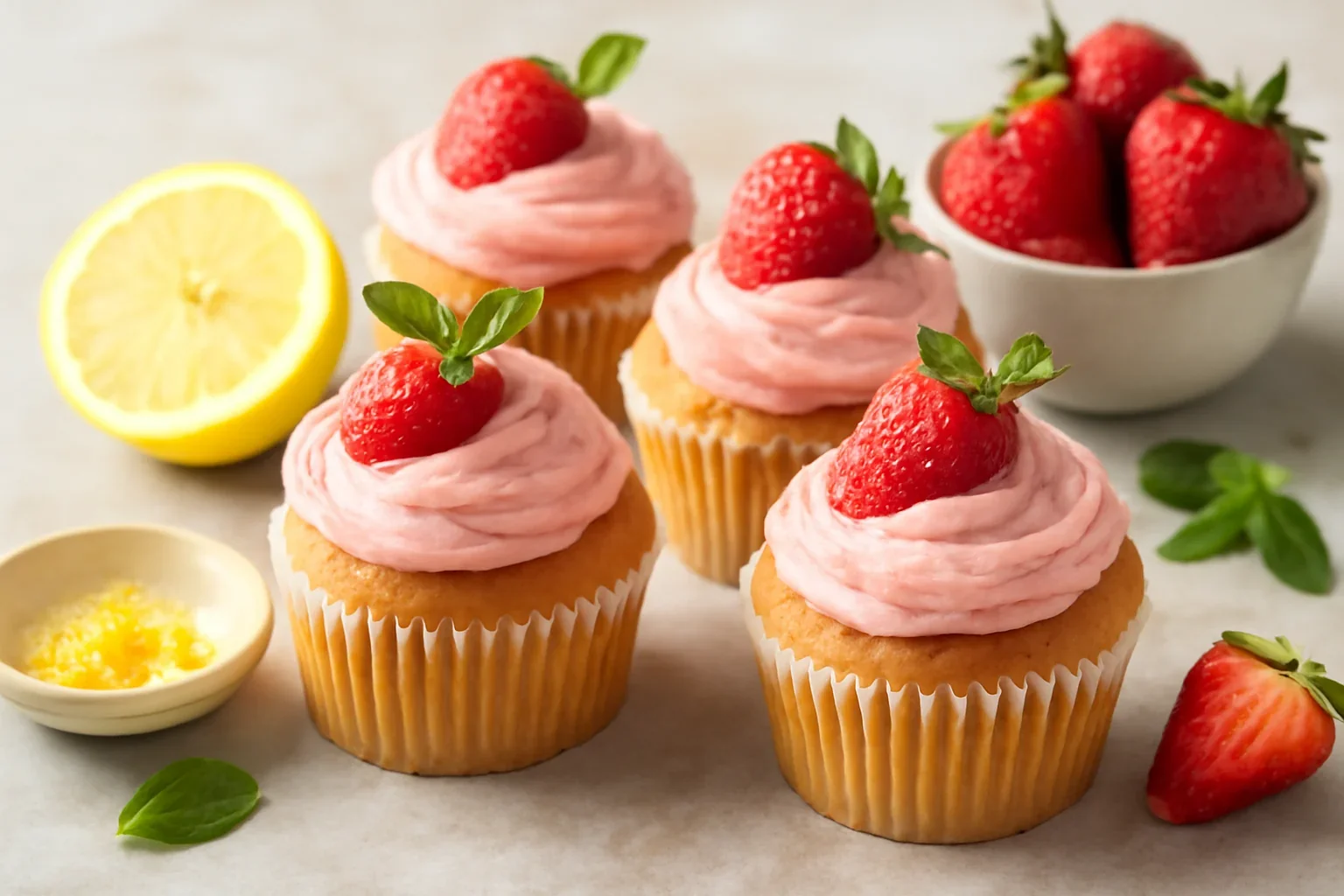 Cupcakes cu capsune