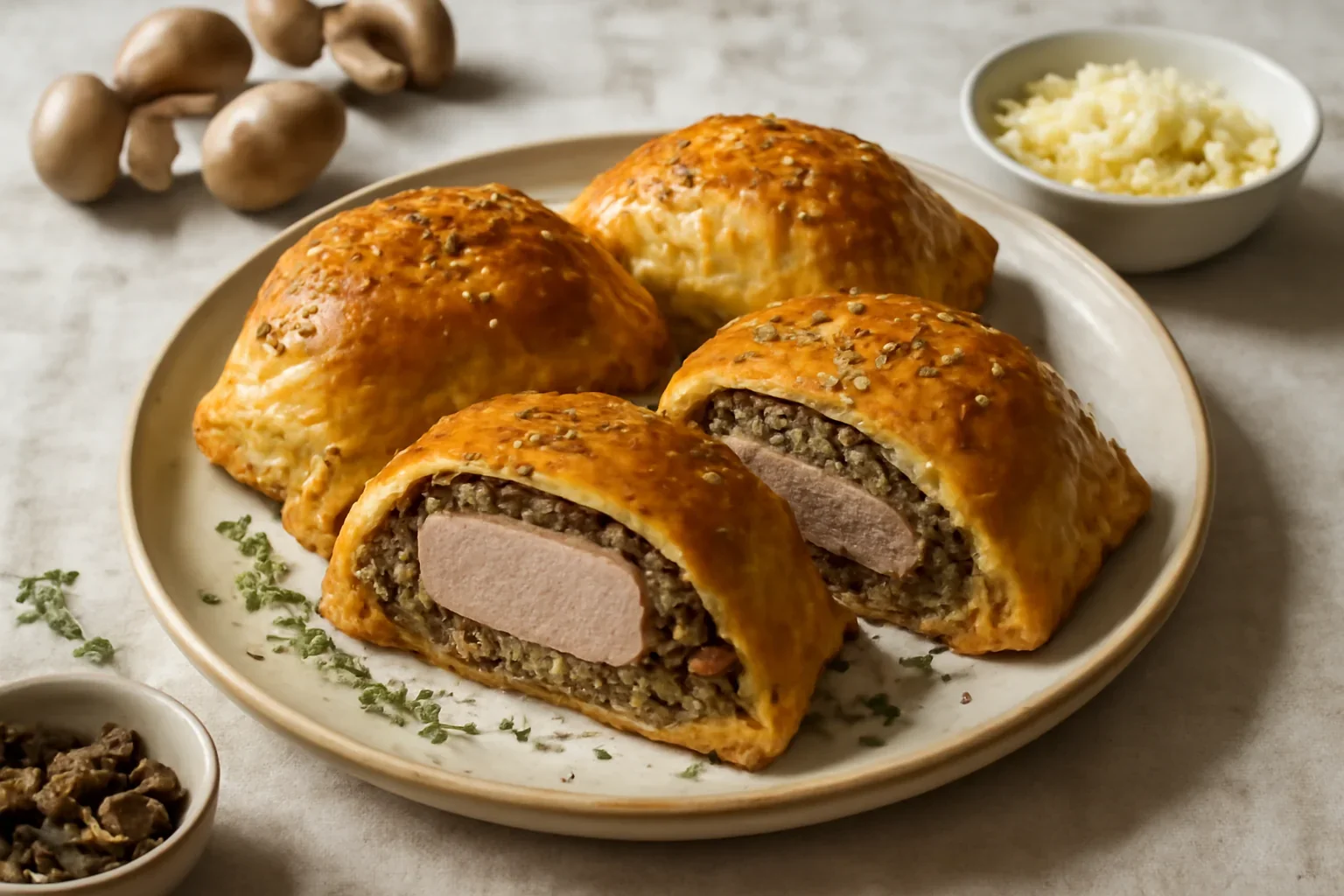 Cotlete de porc in foietaj – Wellington rustic
