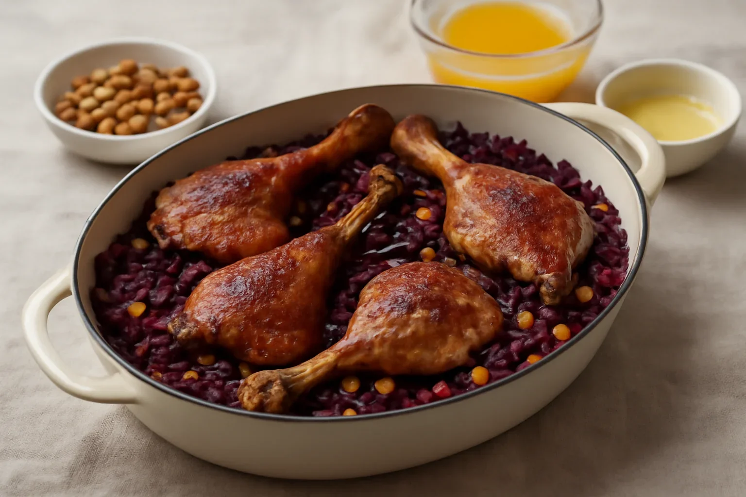 Pulpe de rata confit cu varza rosie