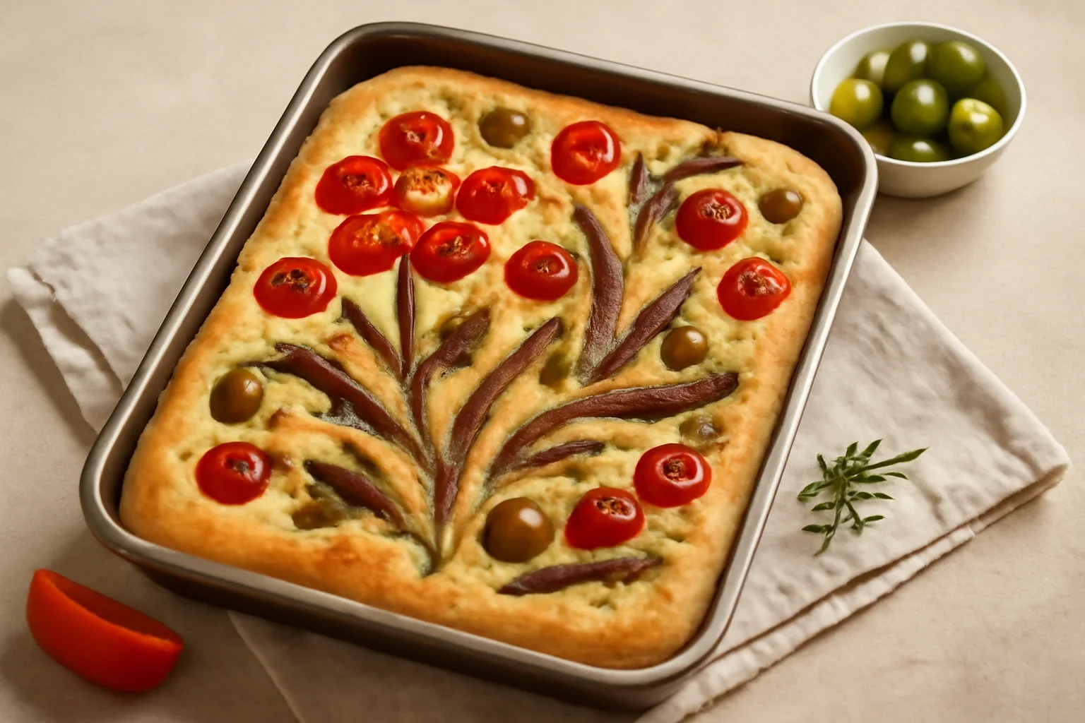 Focaccia genovese artistica