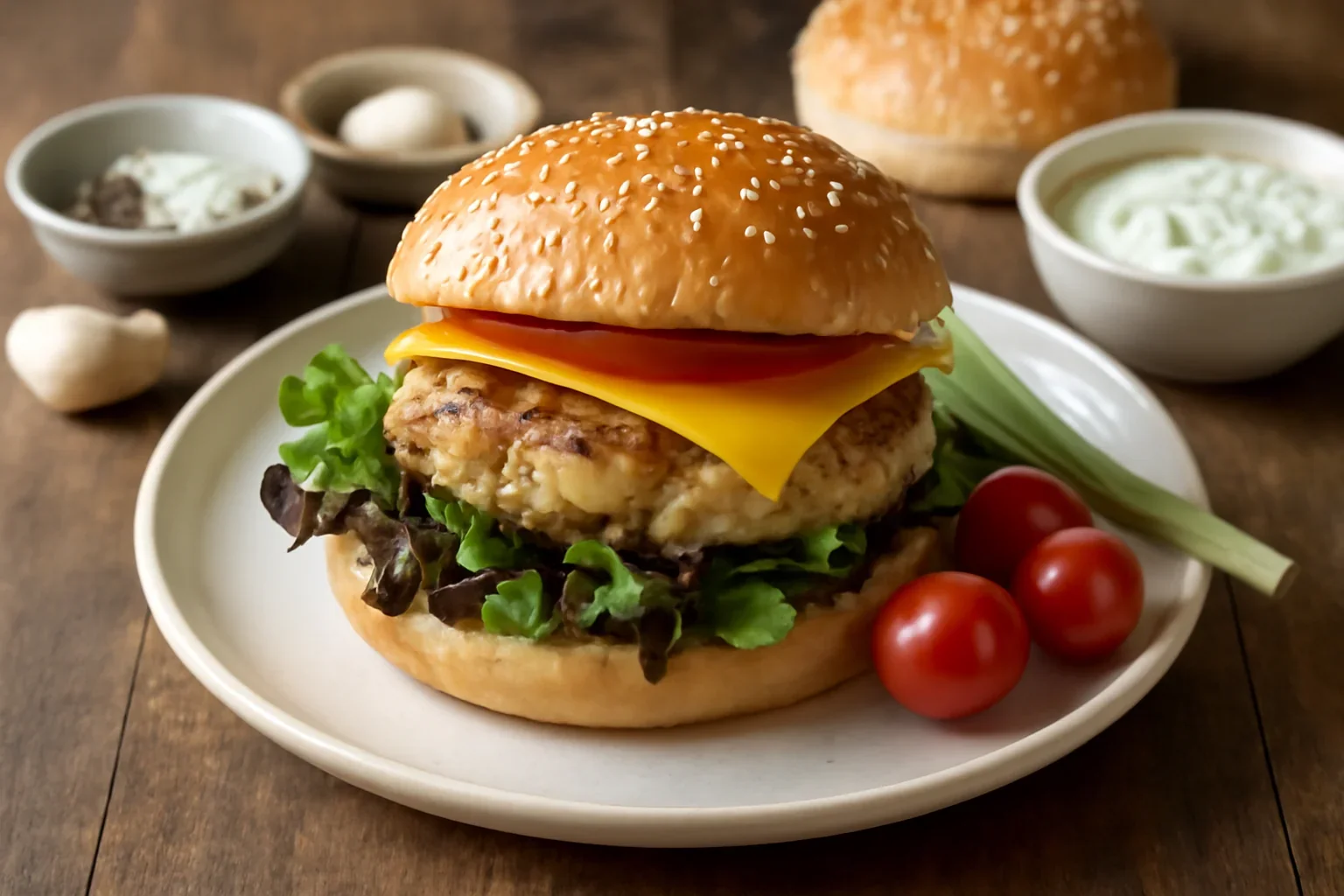 Hamburger de pui reteta de chicken burger de casa