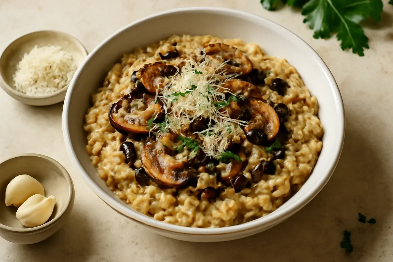 Risotto cu parmezan si ciuperci