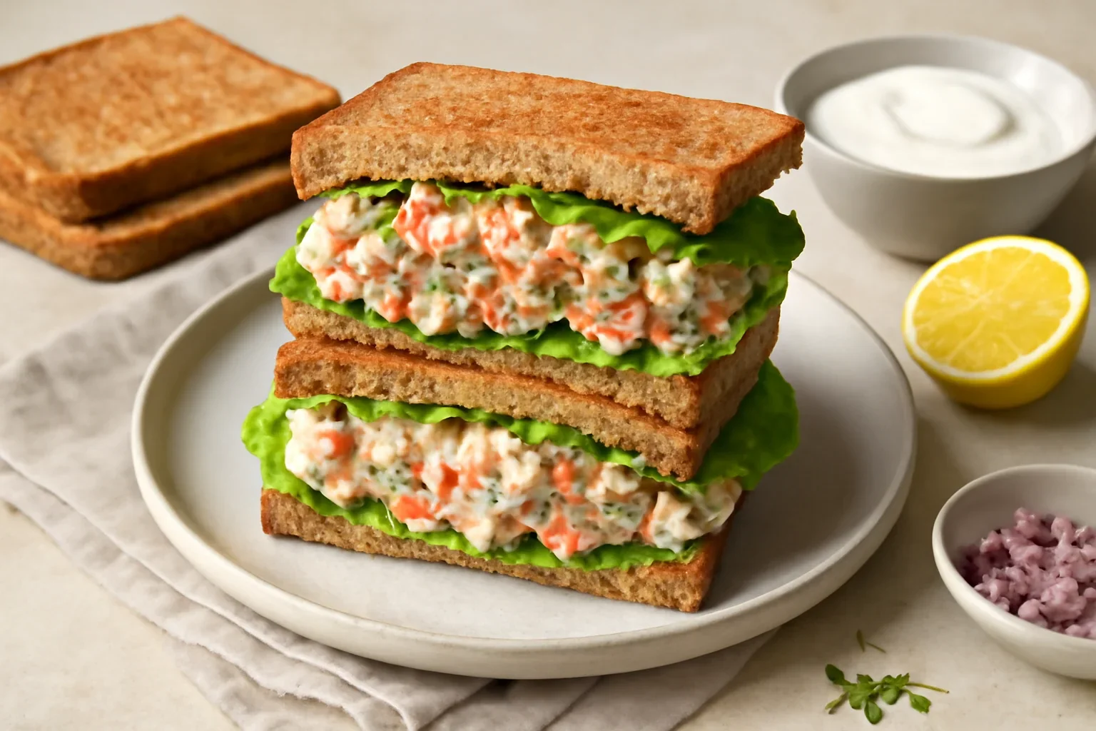 Sandwich cu salată de pui
