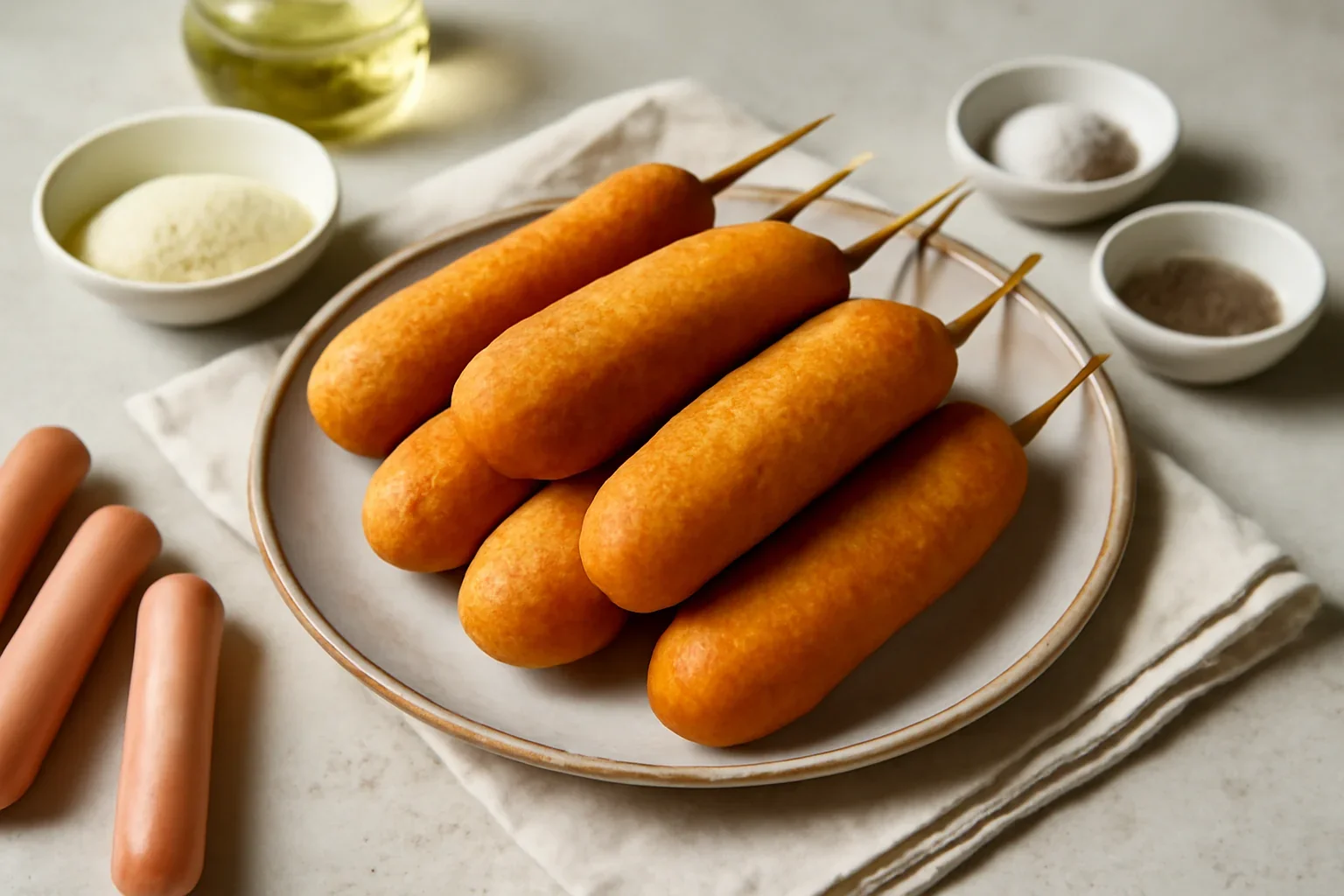 Crenvursti in aluat Corn Dogs
