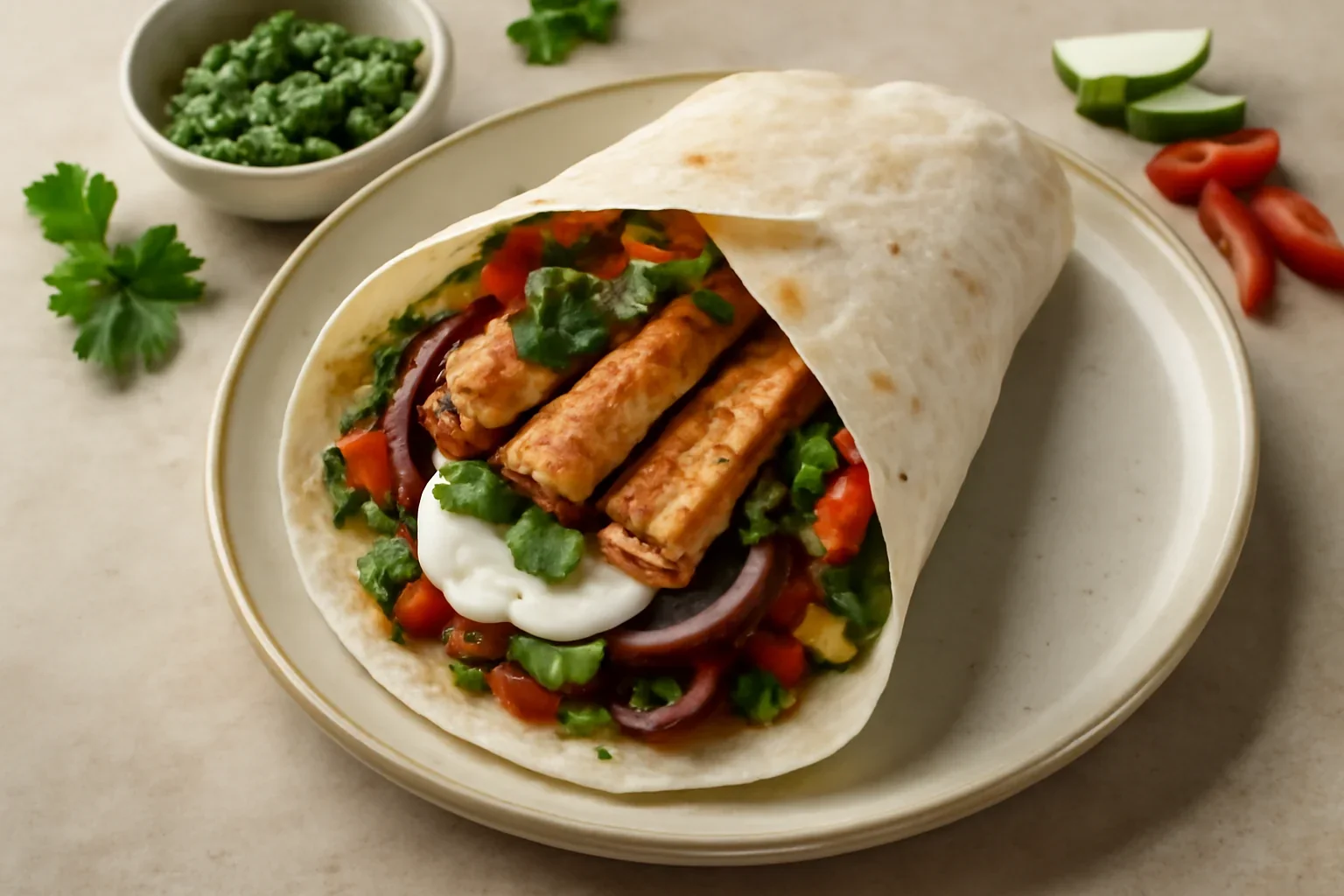 Crispy Halloumi Wrap