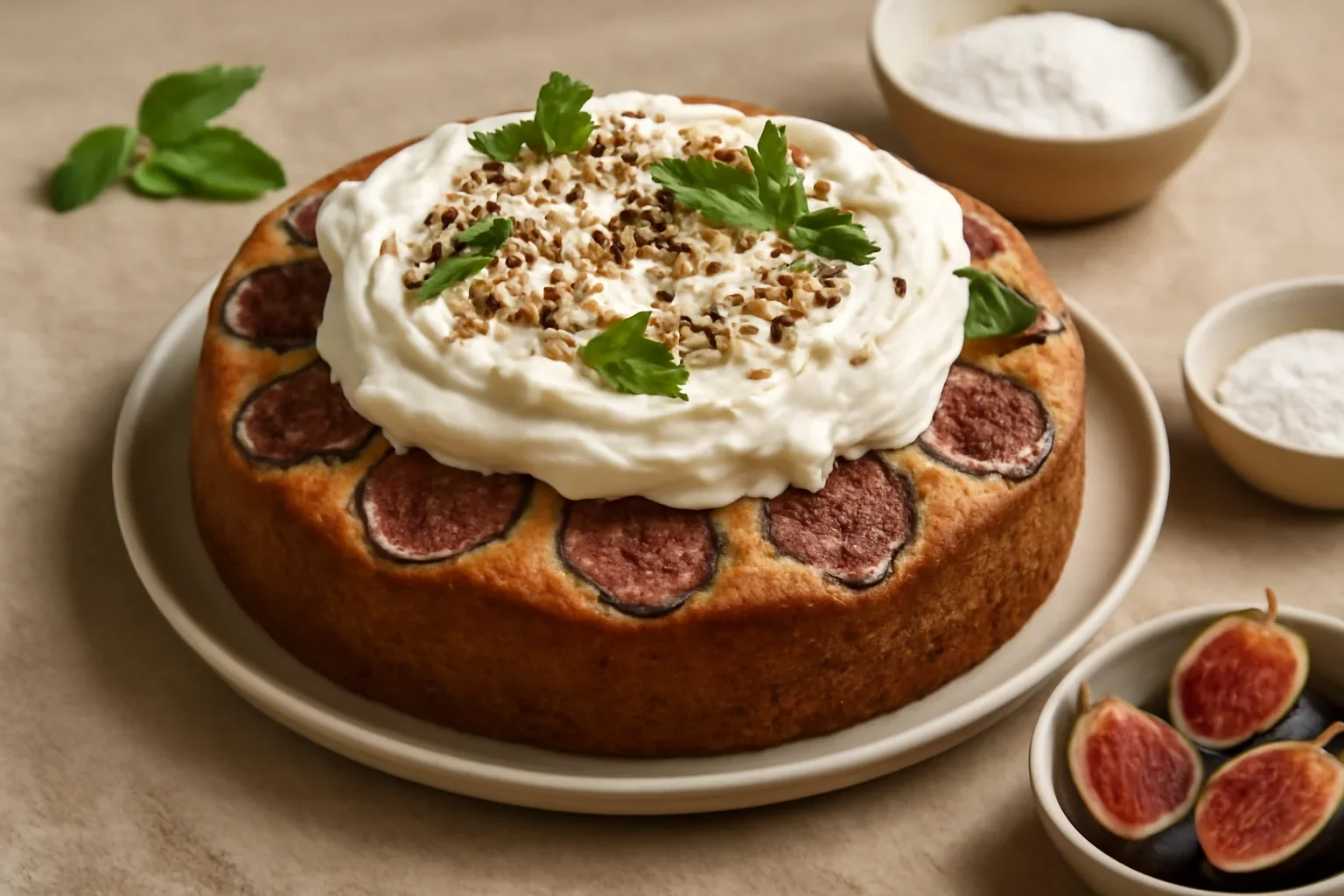 Prajitura cu smochine, frisca si mascarpone