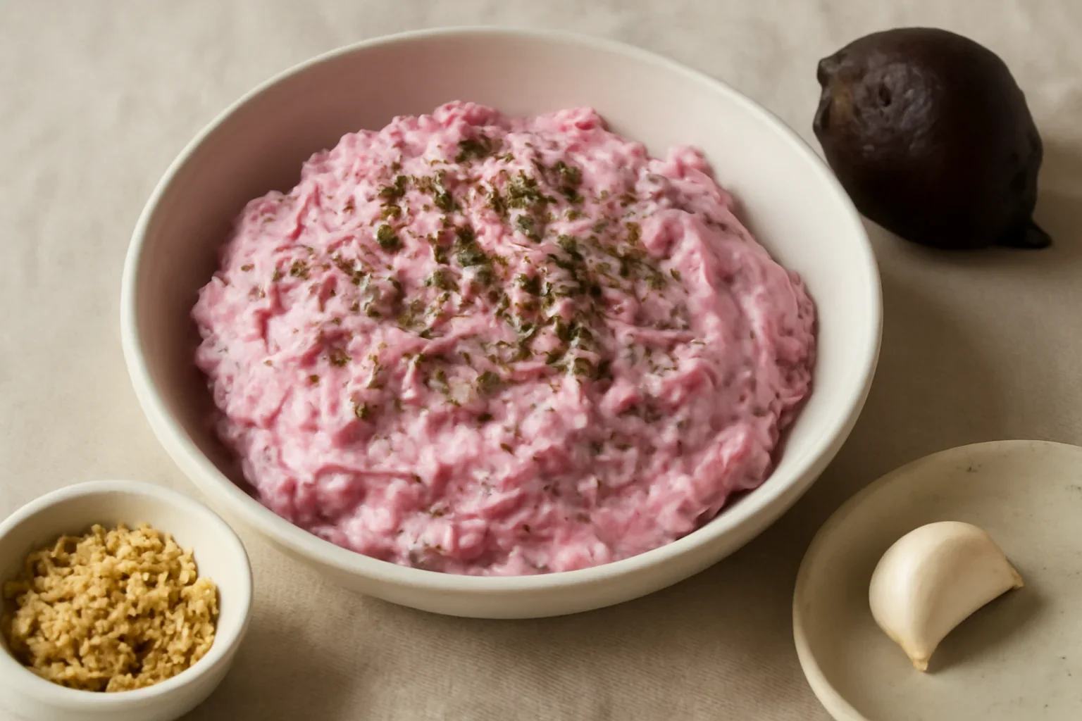 Salata de telina cu iaurt si sfecla rosie