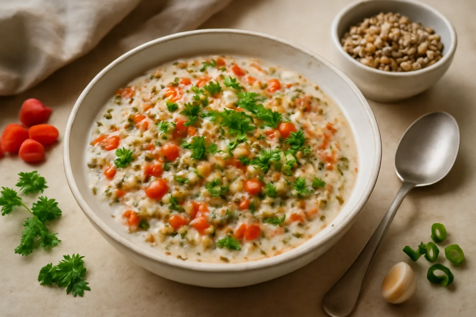 Linte cu legume si lapte