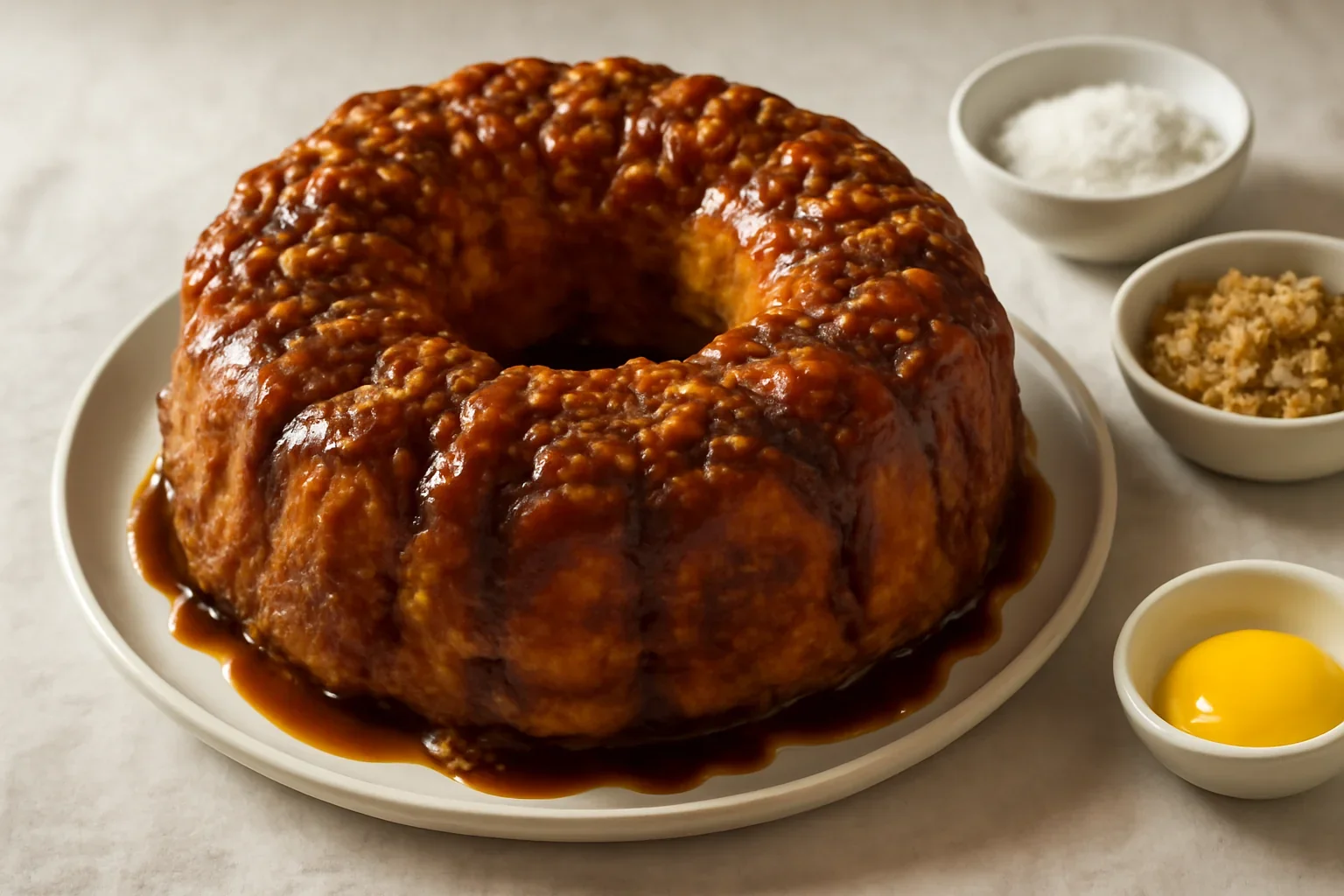 Cozonac Rosenkranz cu nuca si caramel (zahar ars)