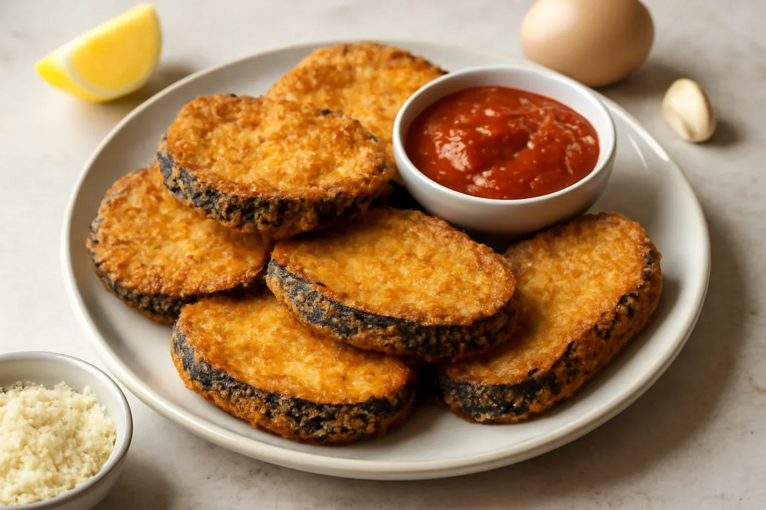 Vinete pane cu parmezan – cu interiorul cremos și crustă crocantă