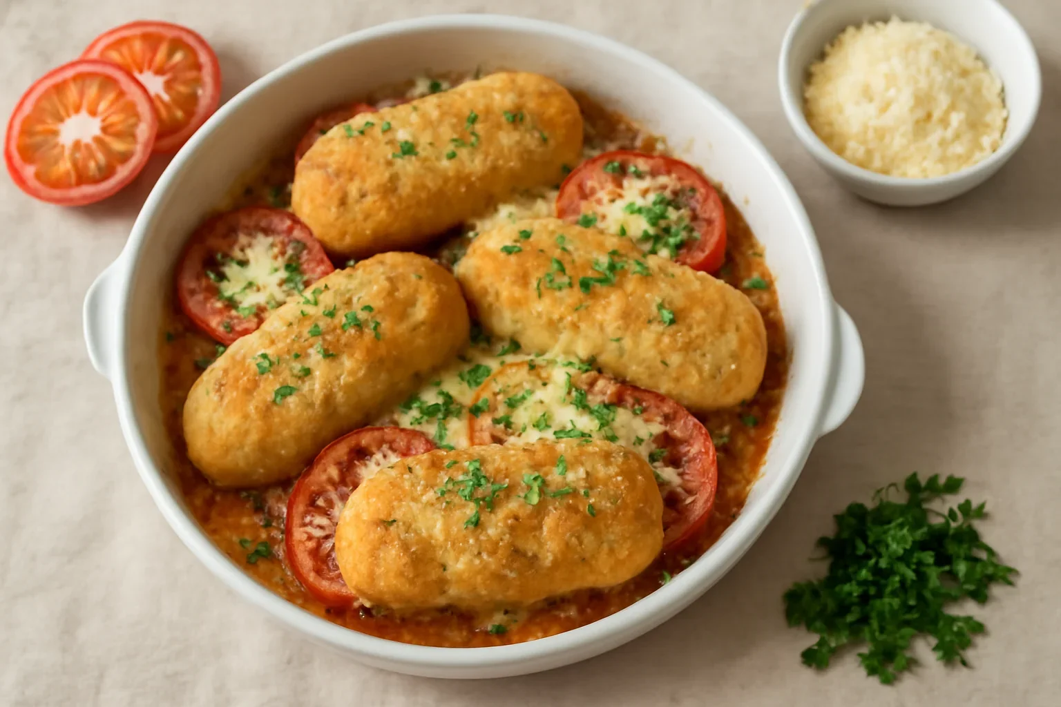 Rosii coapte si Cordon Bleu