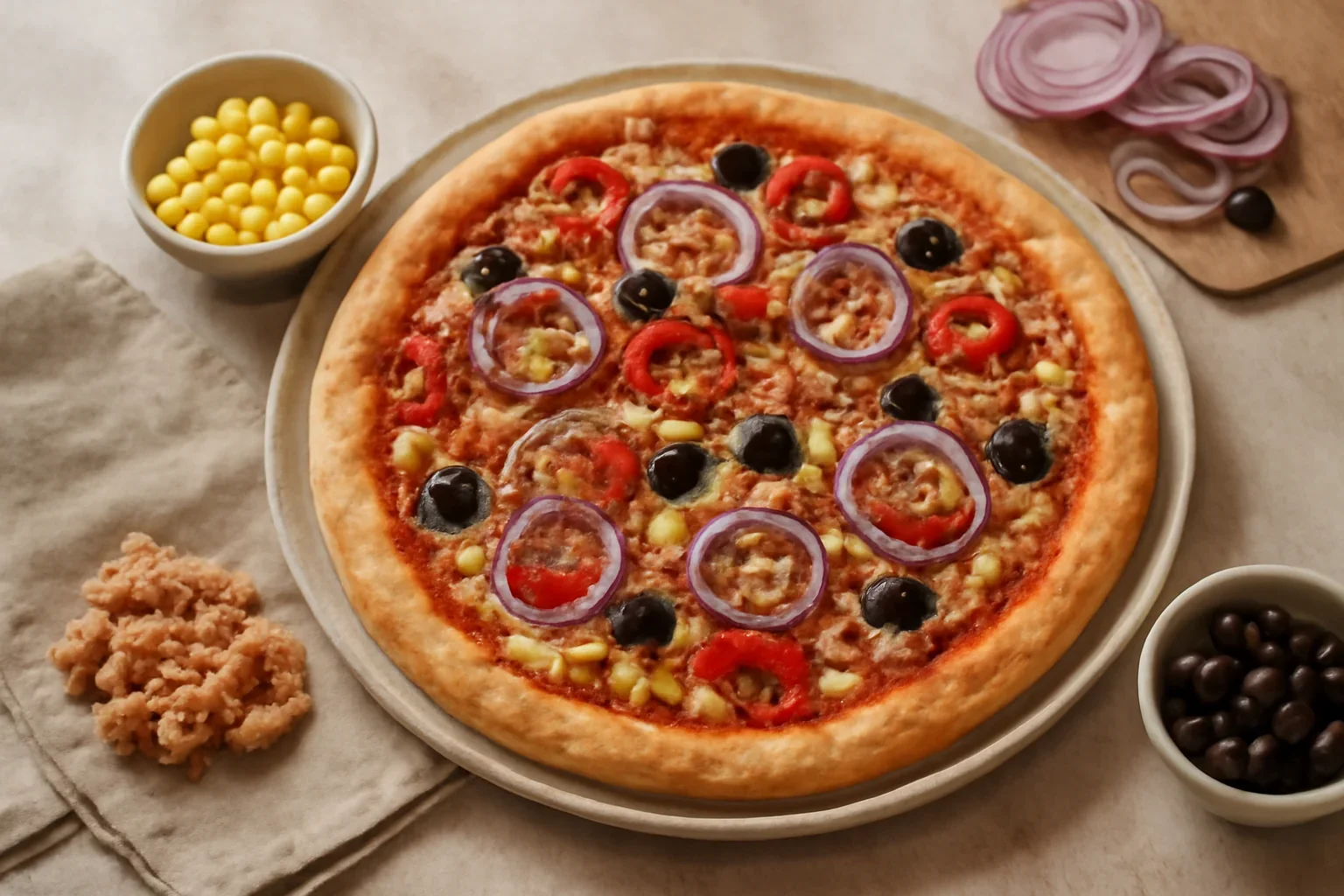 Pizza cu ton facuta in casa