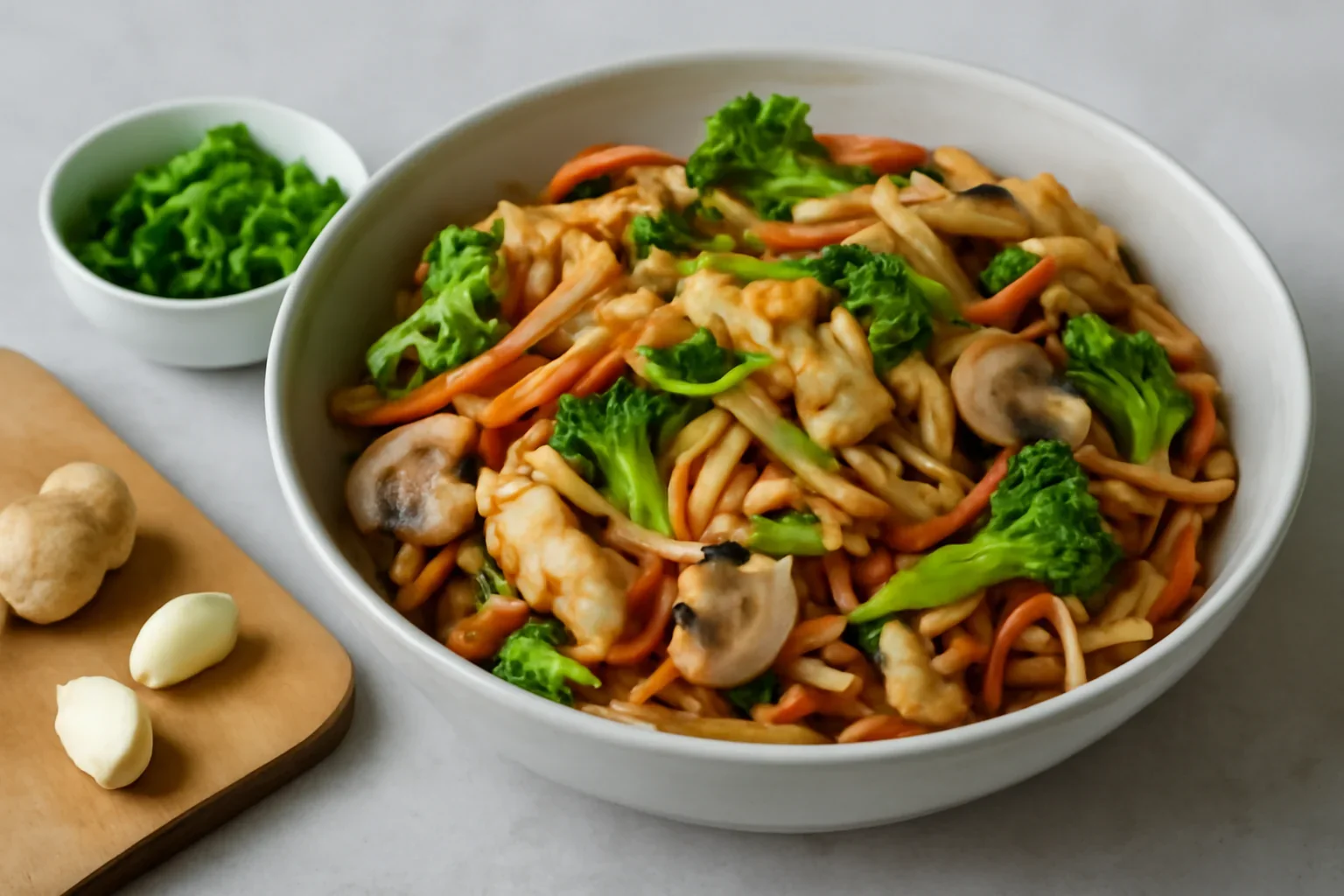 Noodles cu pui si legume