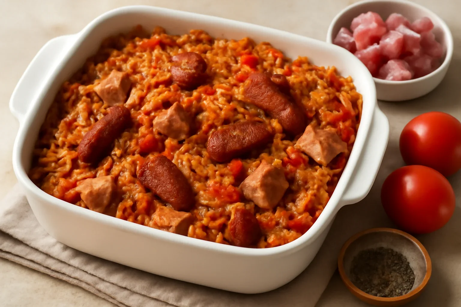 Varză călită la cuptor cu roșii, carne, afumătură sau de post