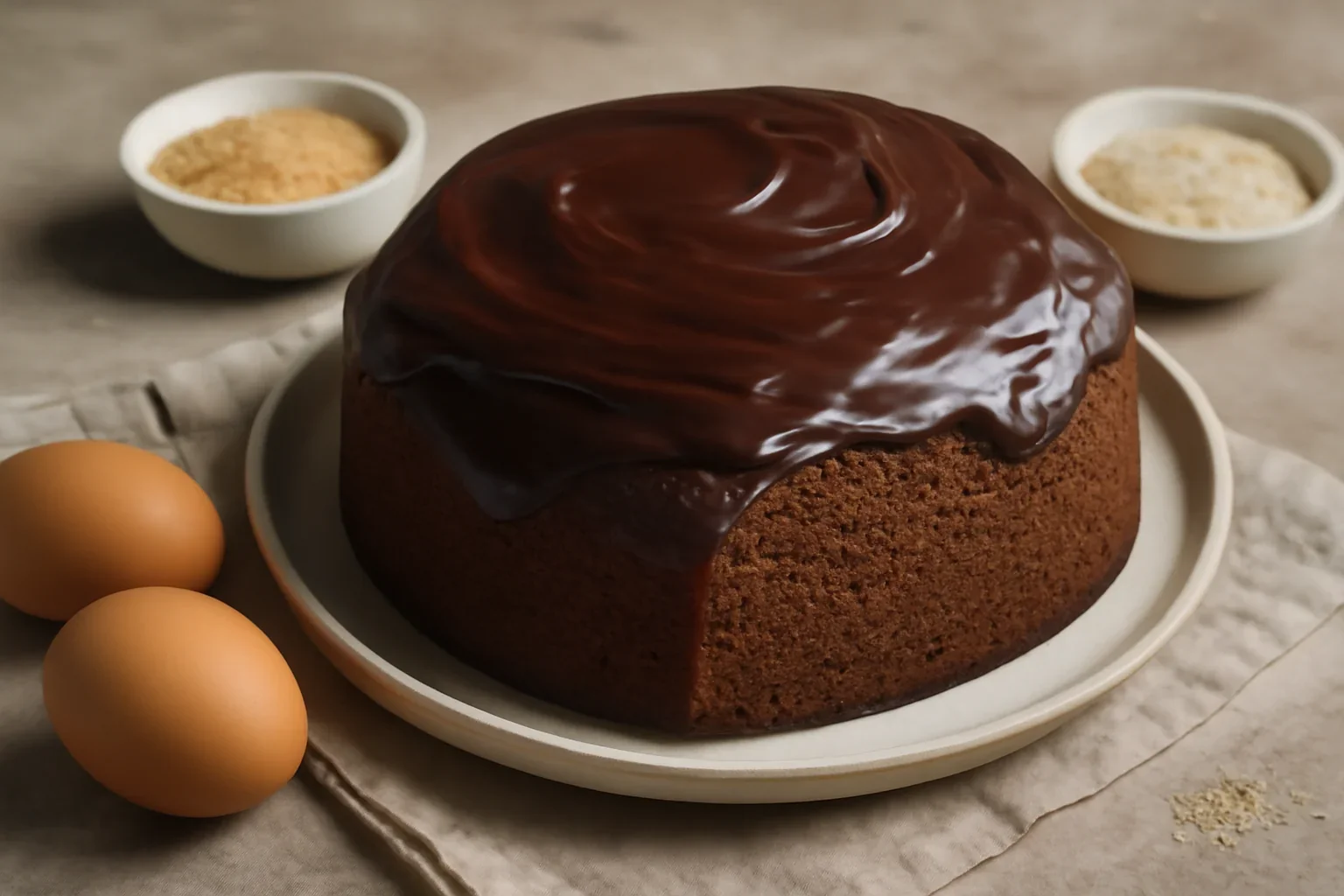 Turta dulce pufoasa glazurata cu ciocolata