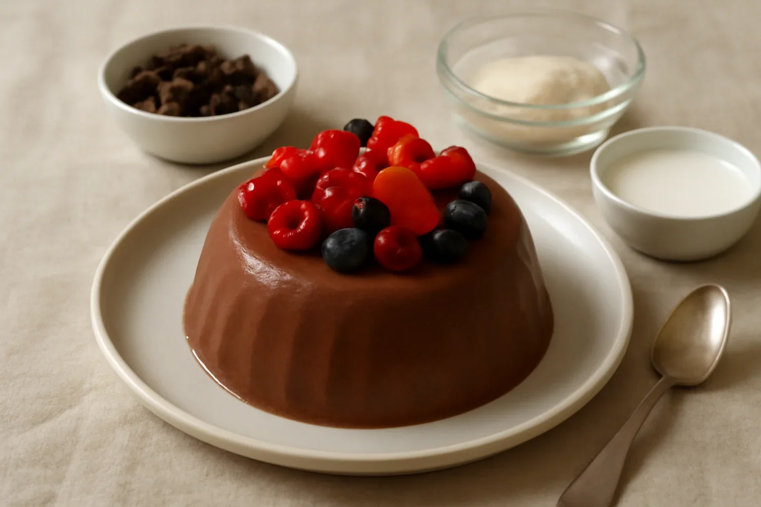 Mousse de ciocolata cu fructe