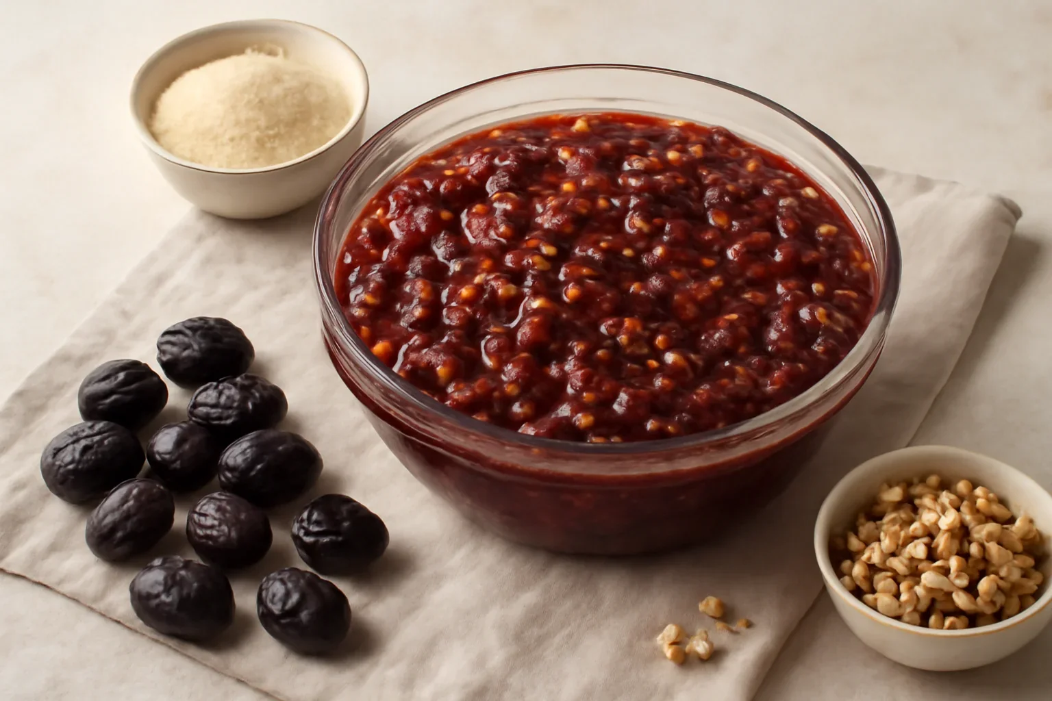 Gem de prune cu nucă, rețeta cu puțin zahăr