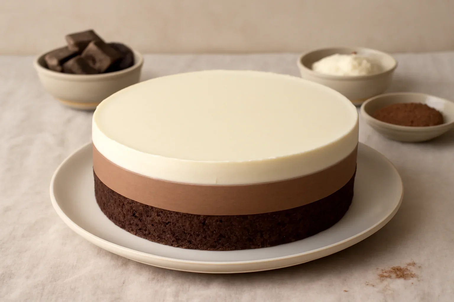 Tort trio de ciocolata cu blat umed
