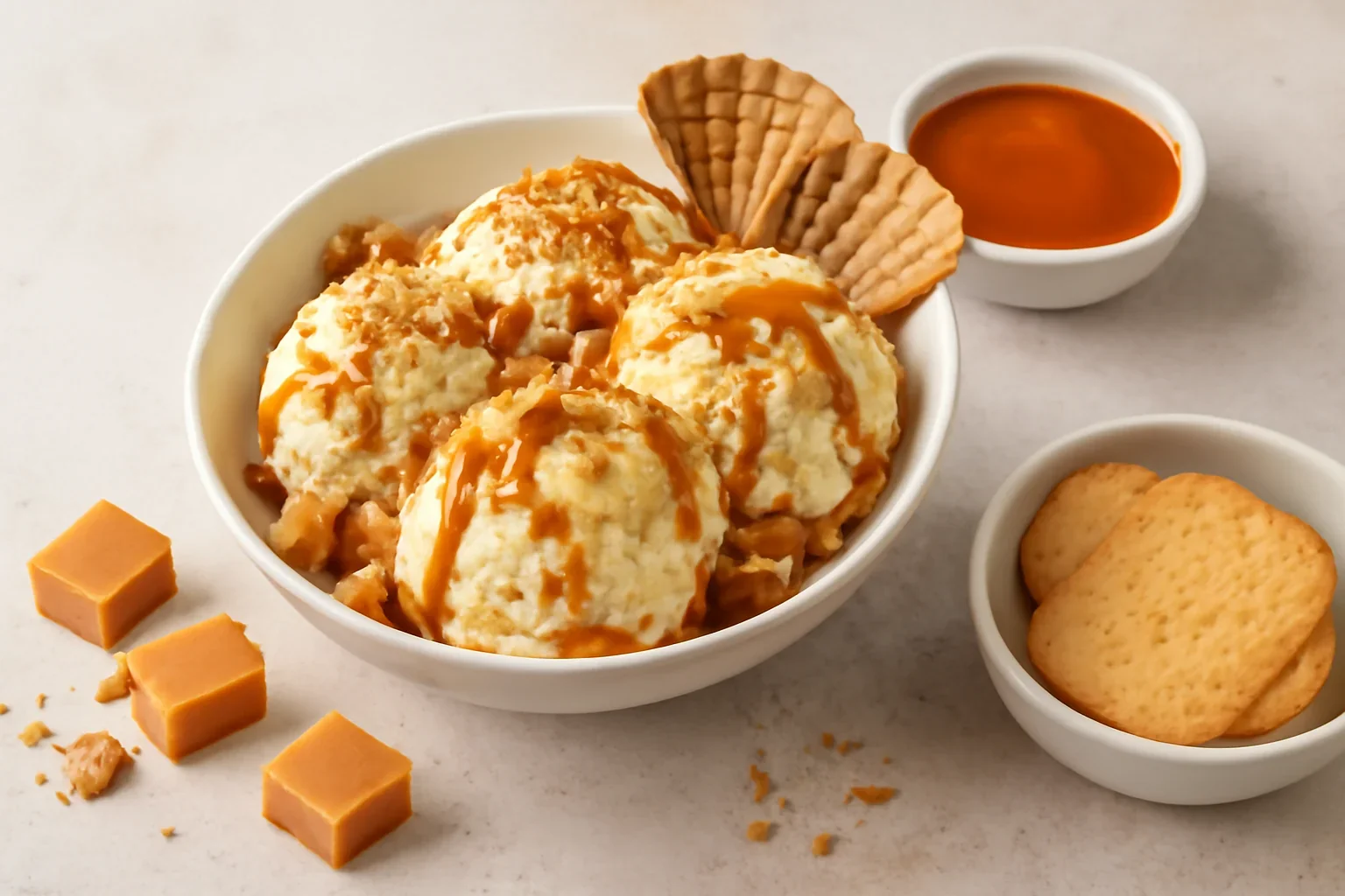 Înghețată caramel de casă – rețeta cu dulceață de lapte și caramele moi