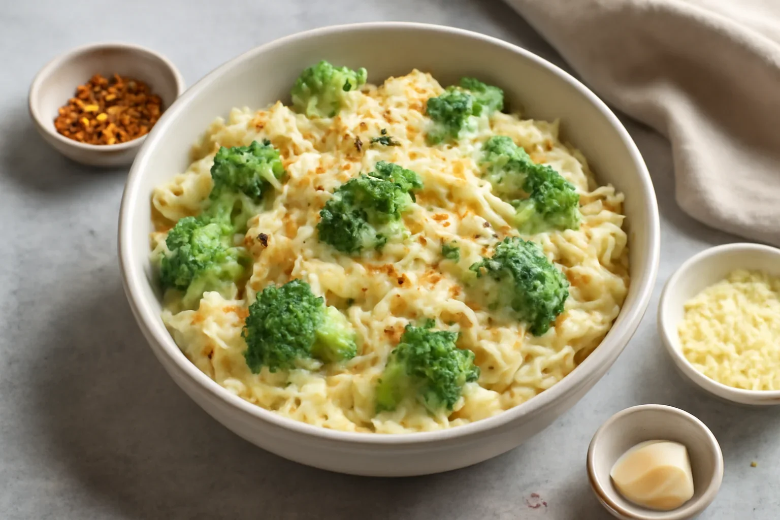 Paste cu broccoli și sos cremos de smântână cu cașcaval sau mozzarella – rețeta rapidă