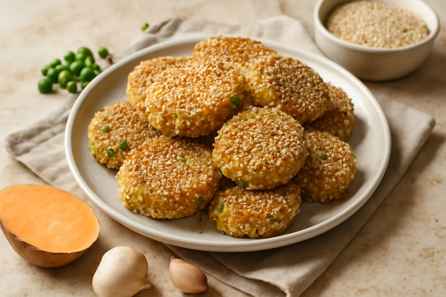 Chiftele din quinoa și cartof dulce copt