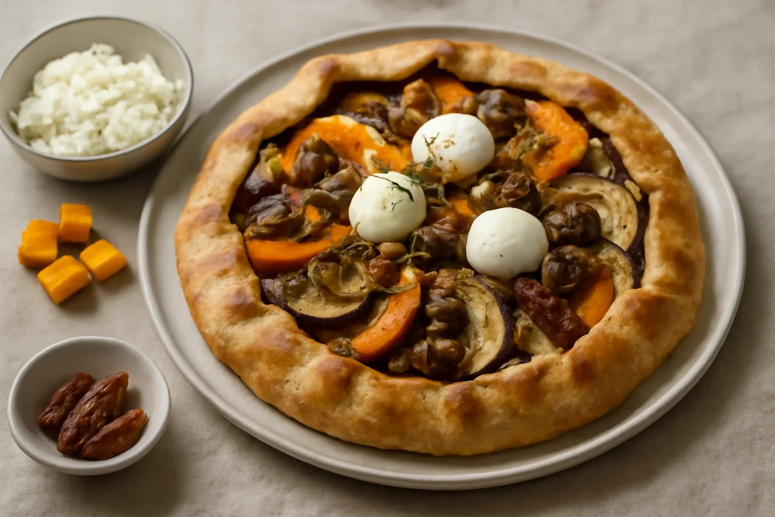 Galette de iarnă, cu legume coapte și brânză – tartă rustică