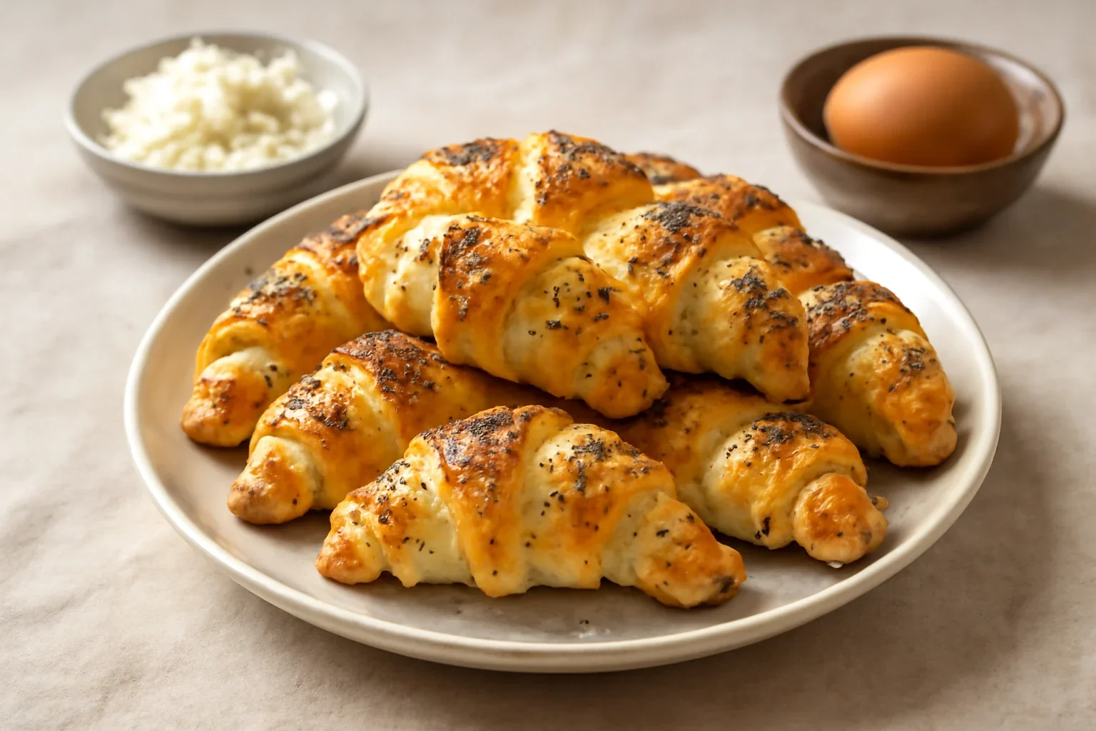 Cornulete cu branza si mac