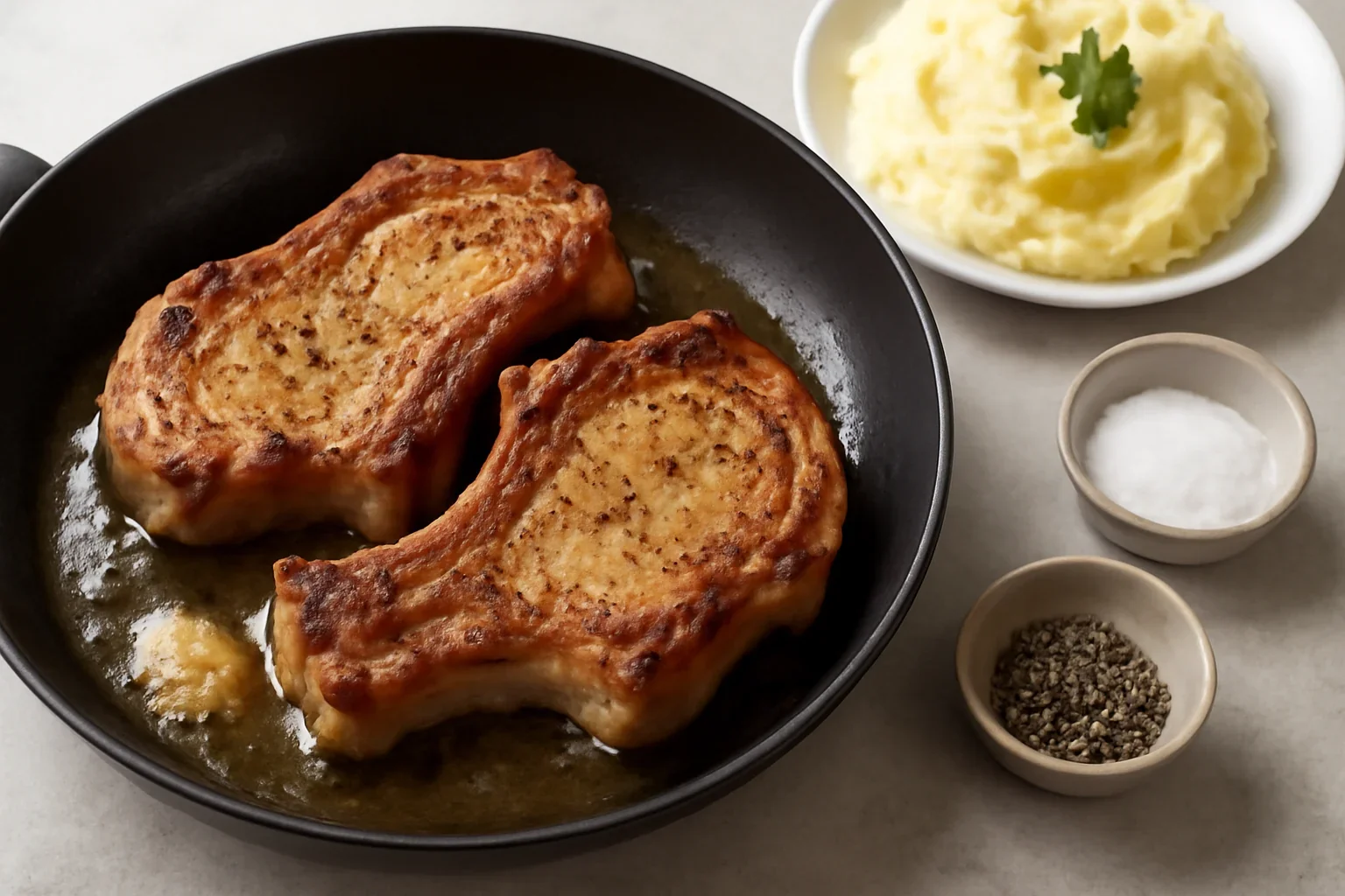 Cotlete de porc cu os si soric la tigaie – pork chops sau cotlet fraged