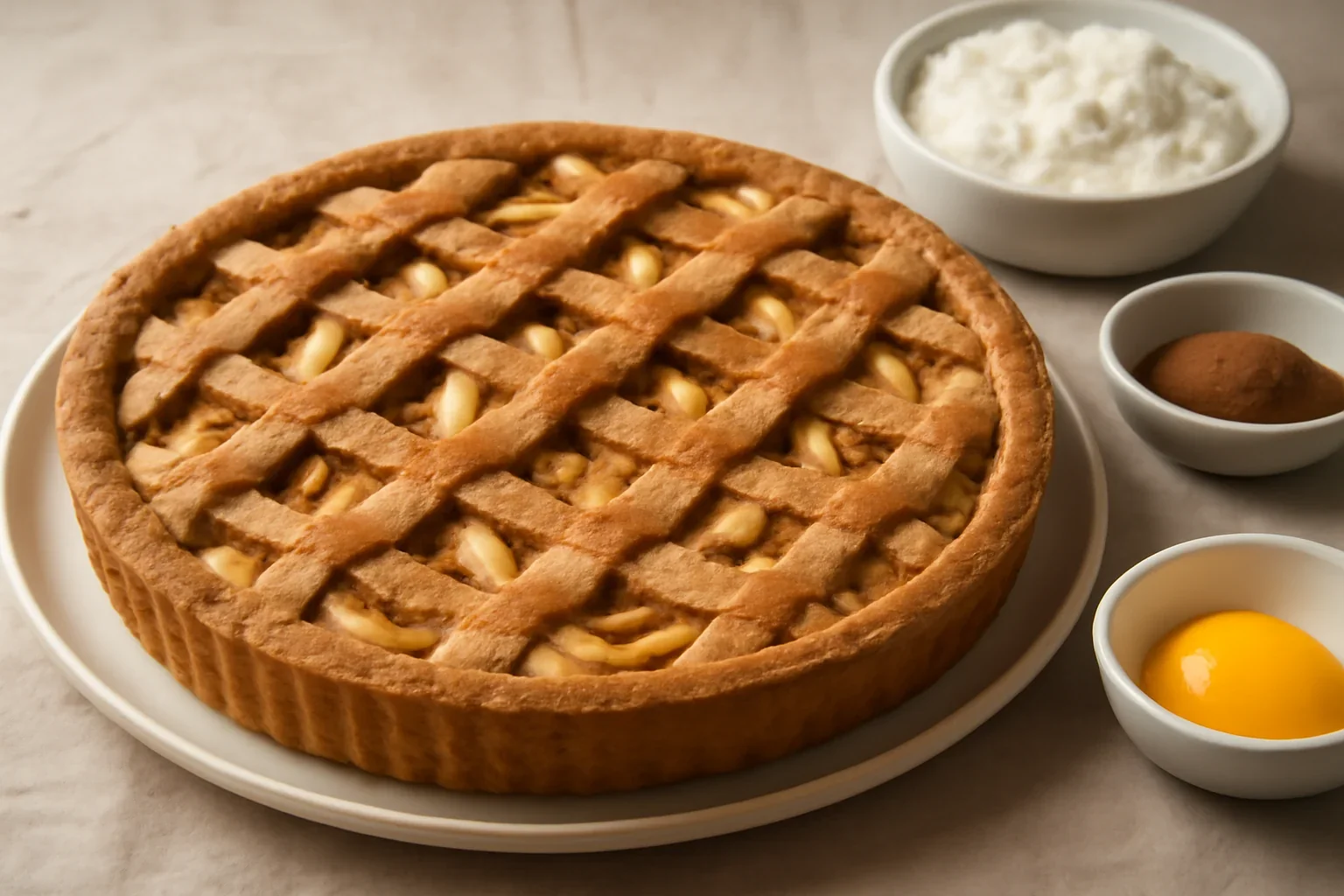 Tartă linzer cu mere