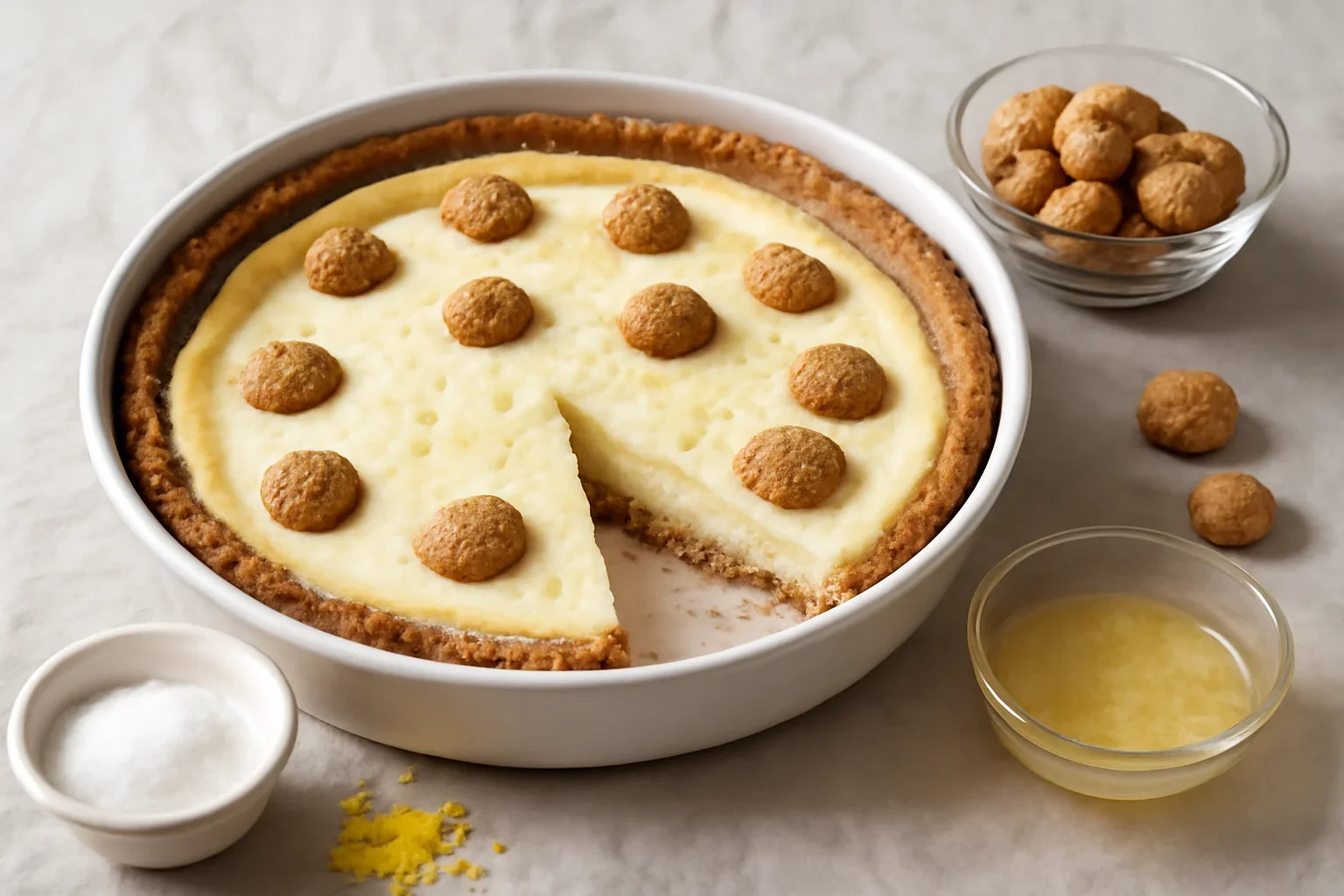 Cheesecake amaretto cu biscuiti