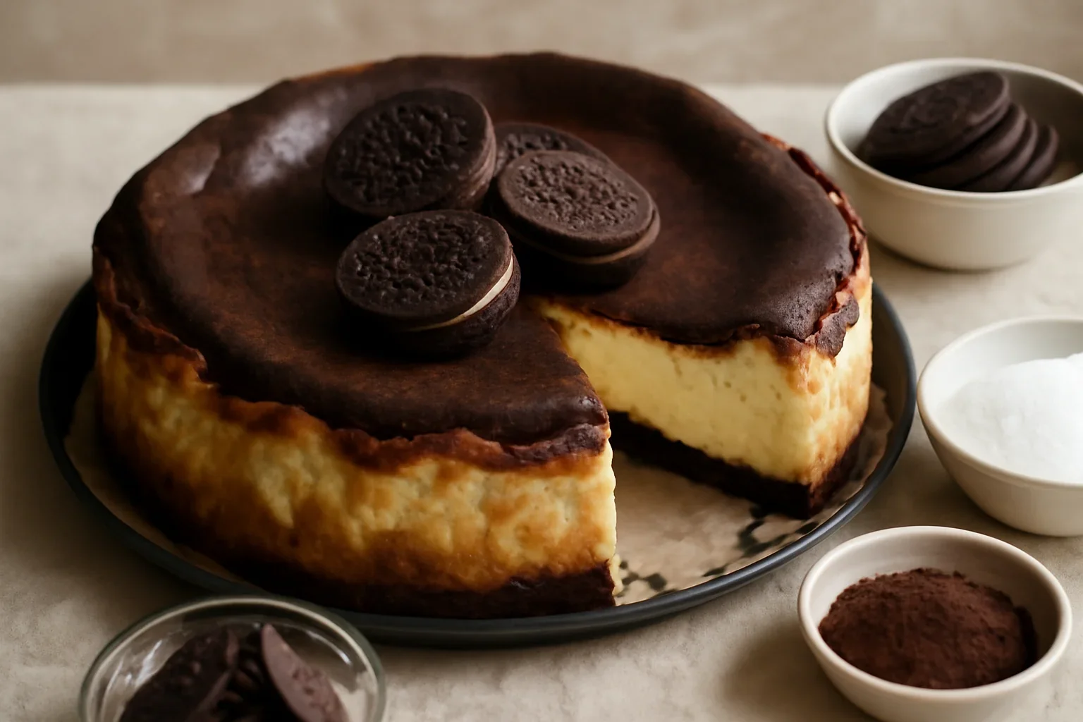 Cheesecake basc cu Oreo