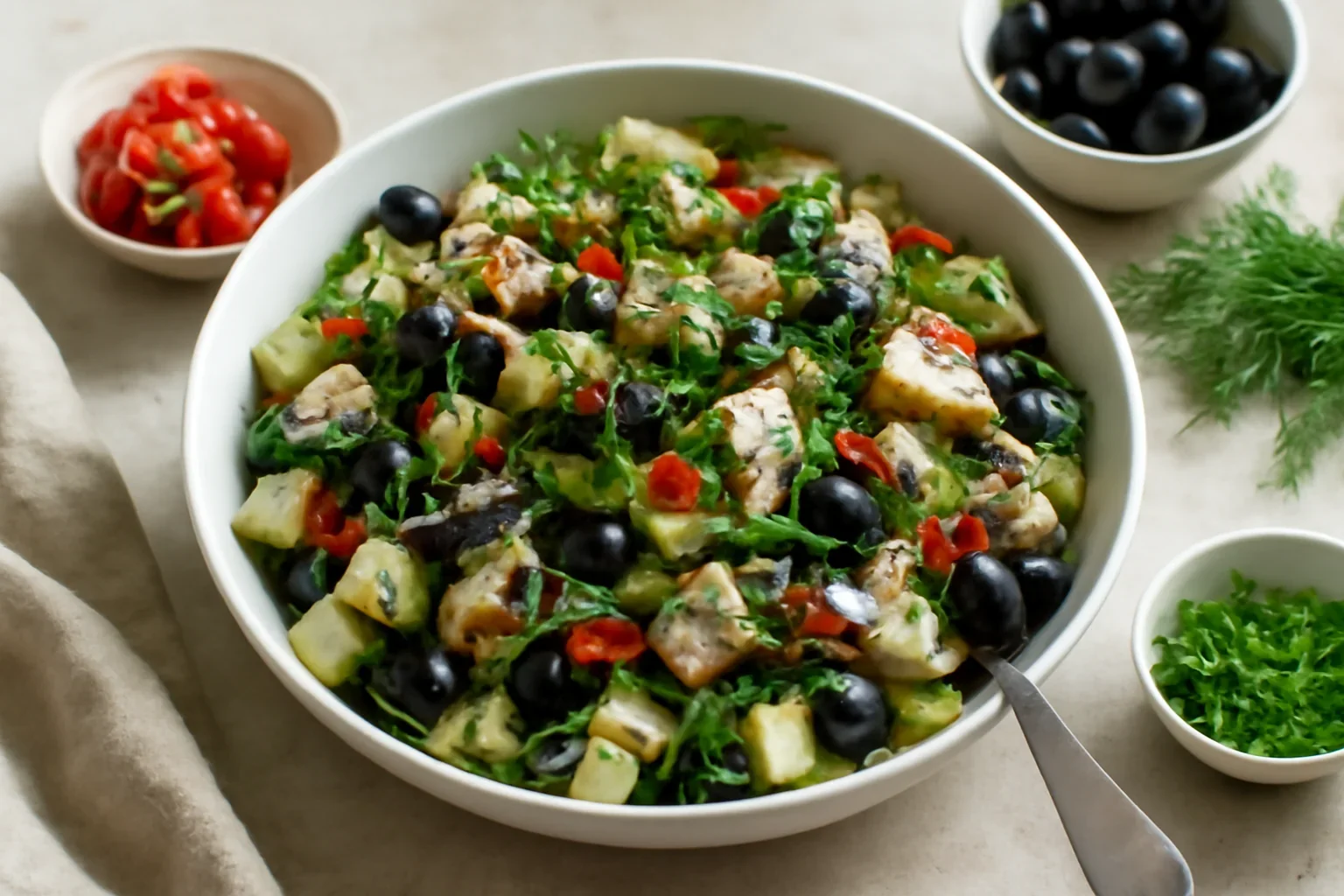 Salata orientala cu peste afumat